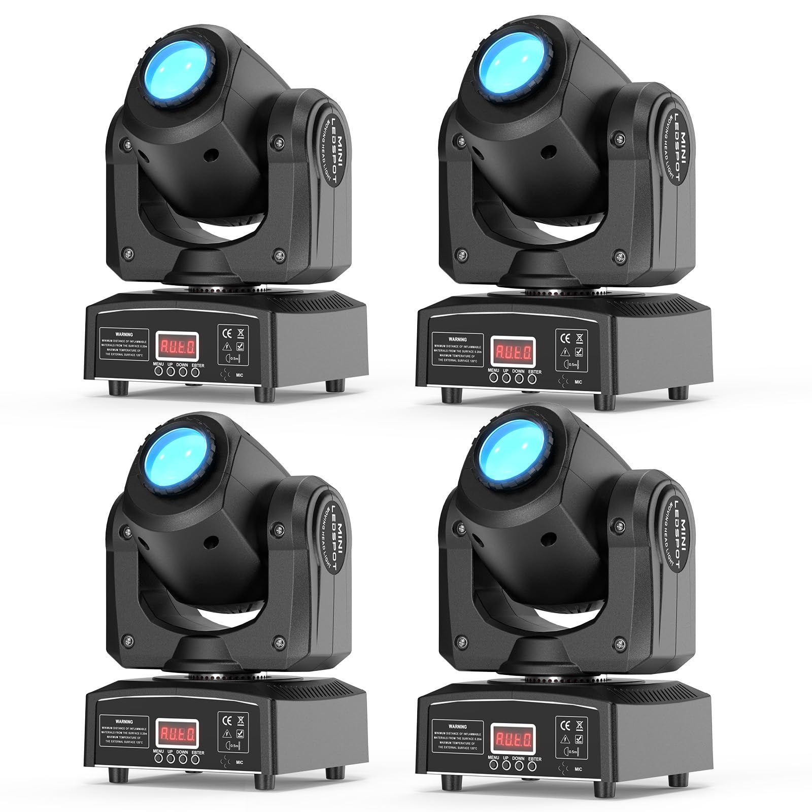 50W Beam LED Testa Mobile Luce da Festa con 8 Colori 8 Motivi, Mini Luci Discoteca RGBW Palcoscenico Lampada Wash Effetti di illuminazione DMX512 Controllo del Suono per DJ Bar Matrimoni Natale 4PCS