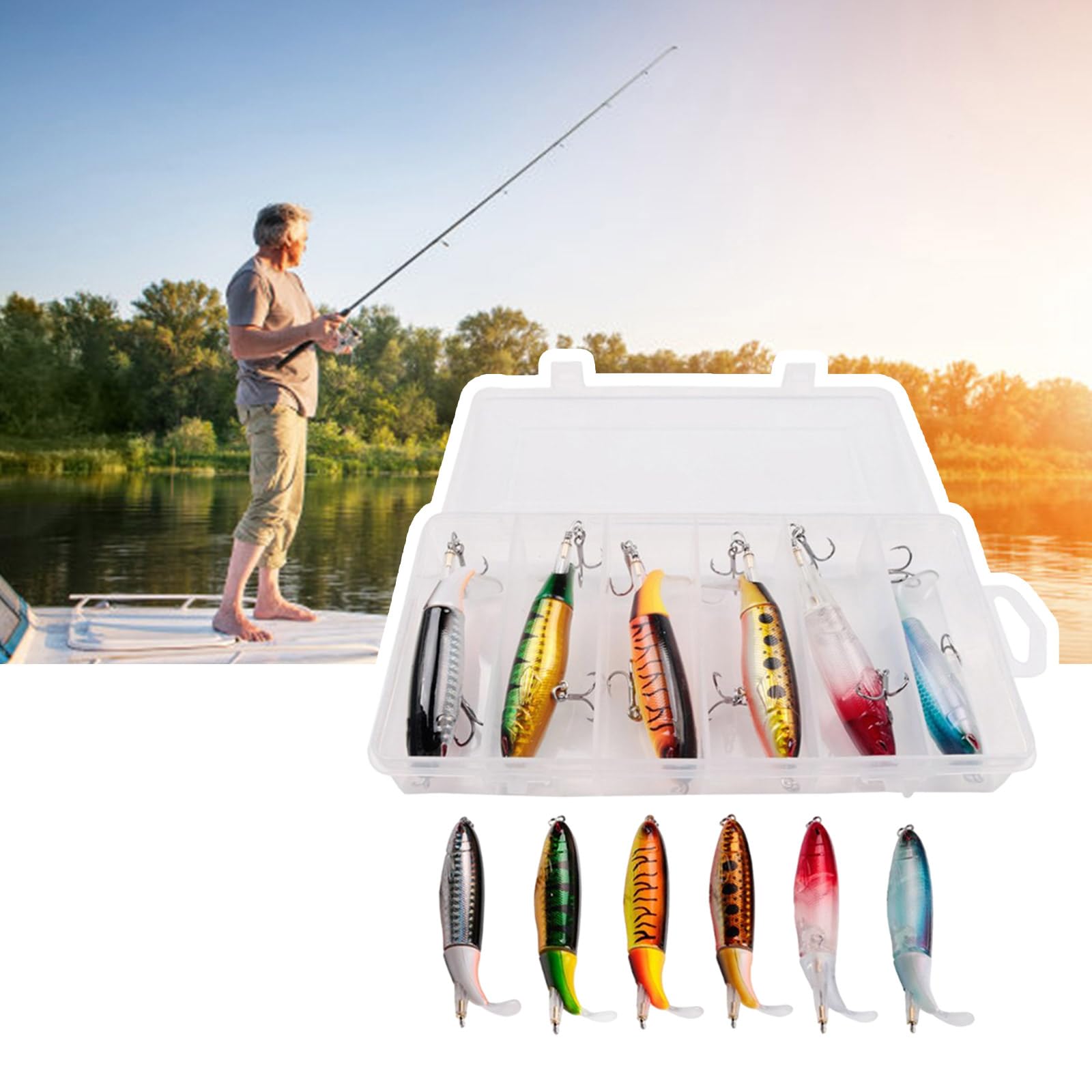 Lot de 6 leurres d'hélice de pêche en eau de surface - Appâts d'hélice souples et rotatifs