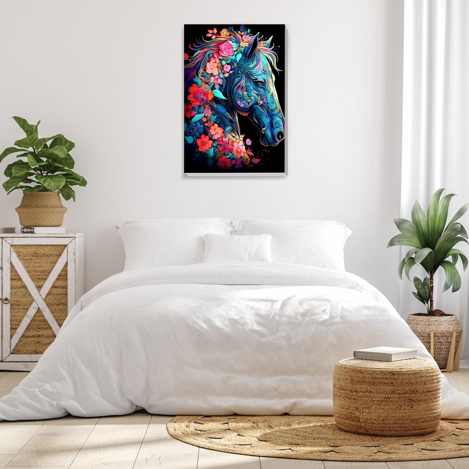 Lxmsja Peinture Par Numéros Cheval – Kit Adulte Débutant Avec Cadre, Pinceaux, Acrylique