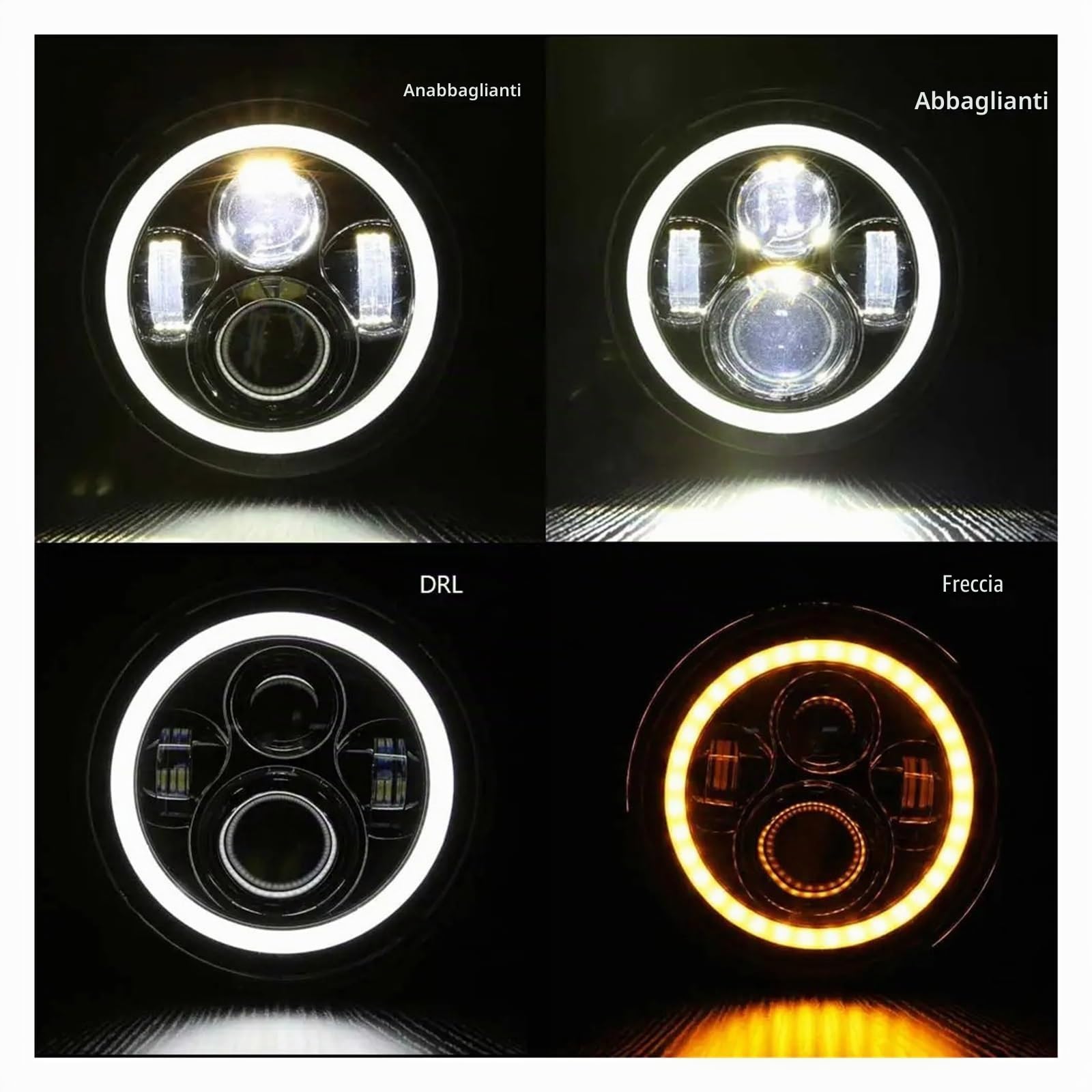 Faro Anteriore A LED Da 7 Pollici Nero Per Moto Motociclo Faro(C) VETJMUA Per Ducati Per Monster 1000 600 1993-2008