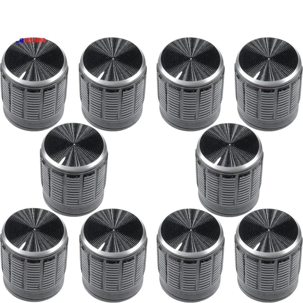 10PCS/Lot Black Metal 6 Mm Knurled Shaft Insert Dia. Potentiometer Control Knobs Switch Knob 15mm X 16.5mm Height New 2025 For Arrival High Reliable Electronic Component, Stable Performance