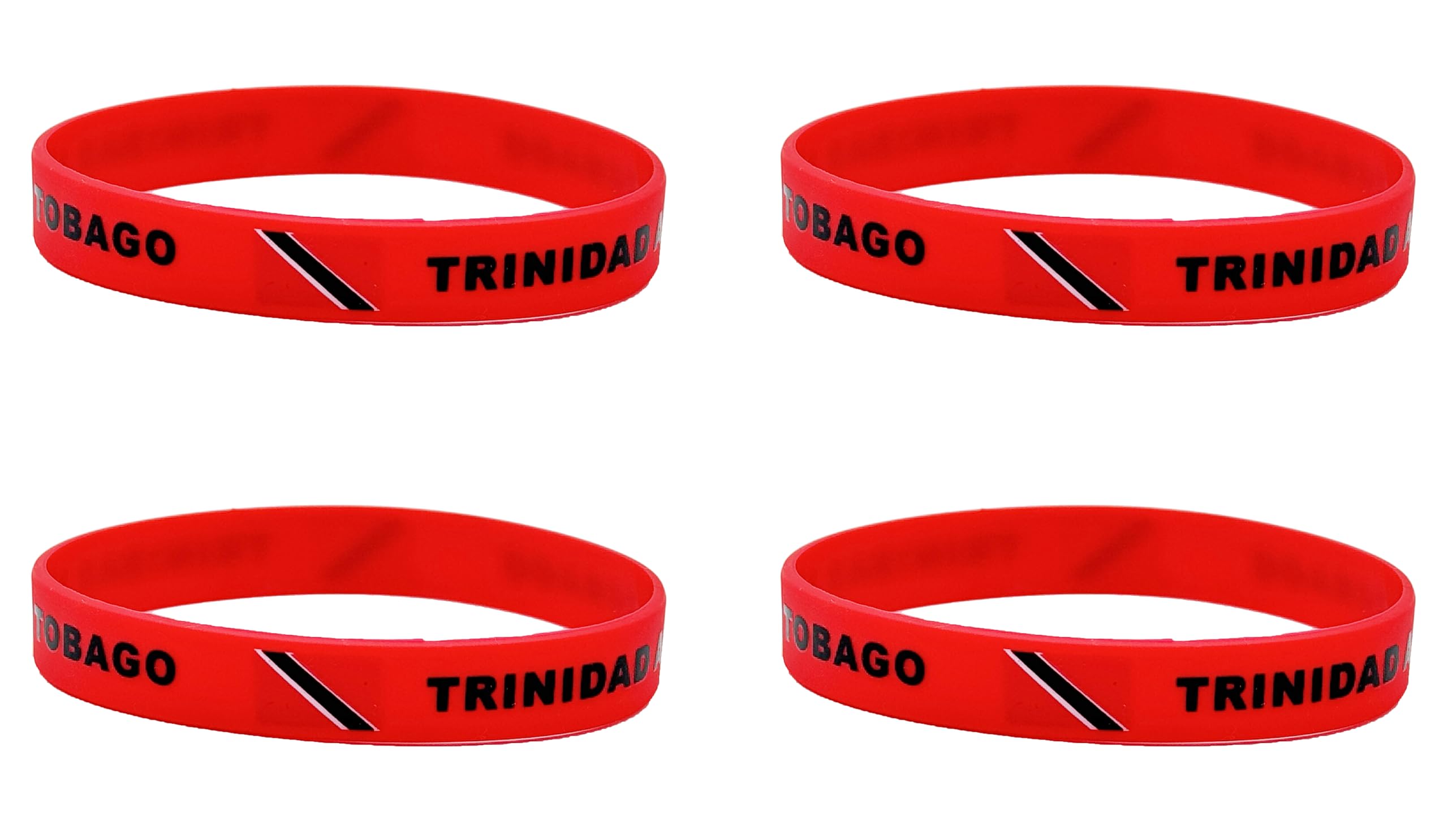 LLBFHH 4 Pcs Trinidad Trinidadians Country Flag Rubber Bracelets, National Flag Silicone Bracelet, Rubber Wristbands Patriotic Decorations Gift.