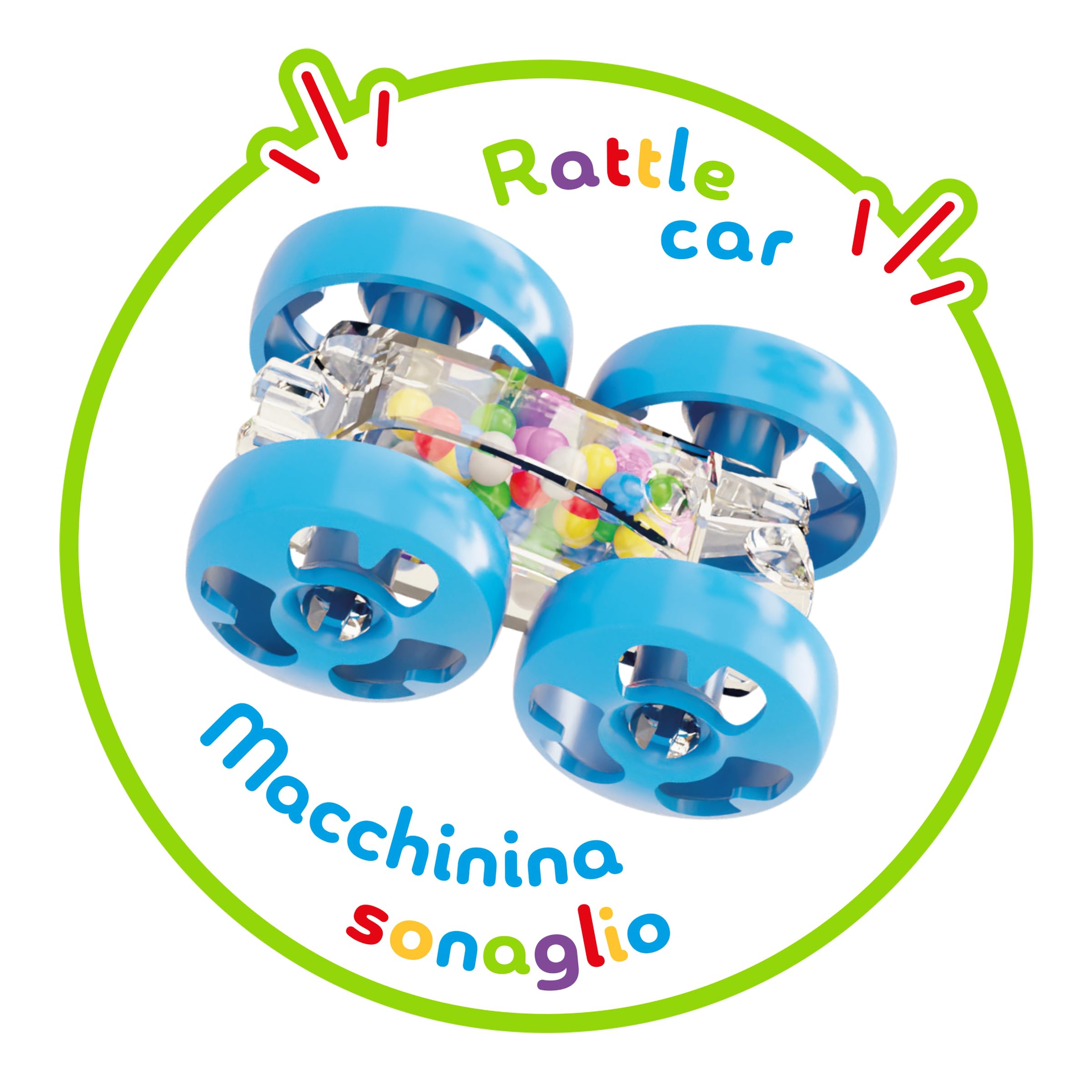 QUERCETTI 06497 Flip Car Race Track, Pista Biglie Per Bambini, Gioco Educativo e Creativo 18mesi+ con 7 Rampe e 3 Flip-Car per Sviluppare Coordinazione e Motricità Fine, Made in Italy