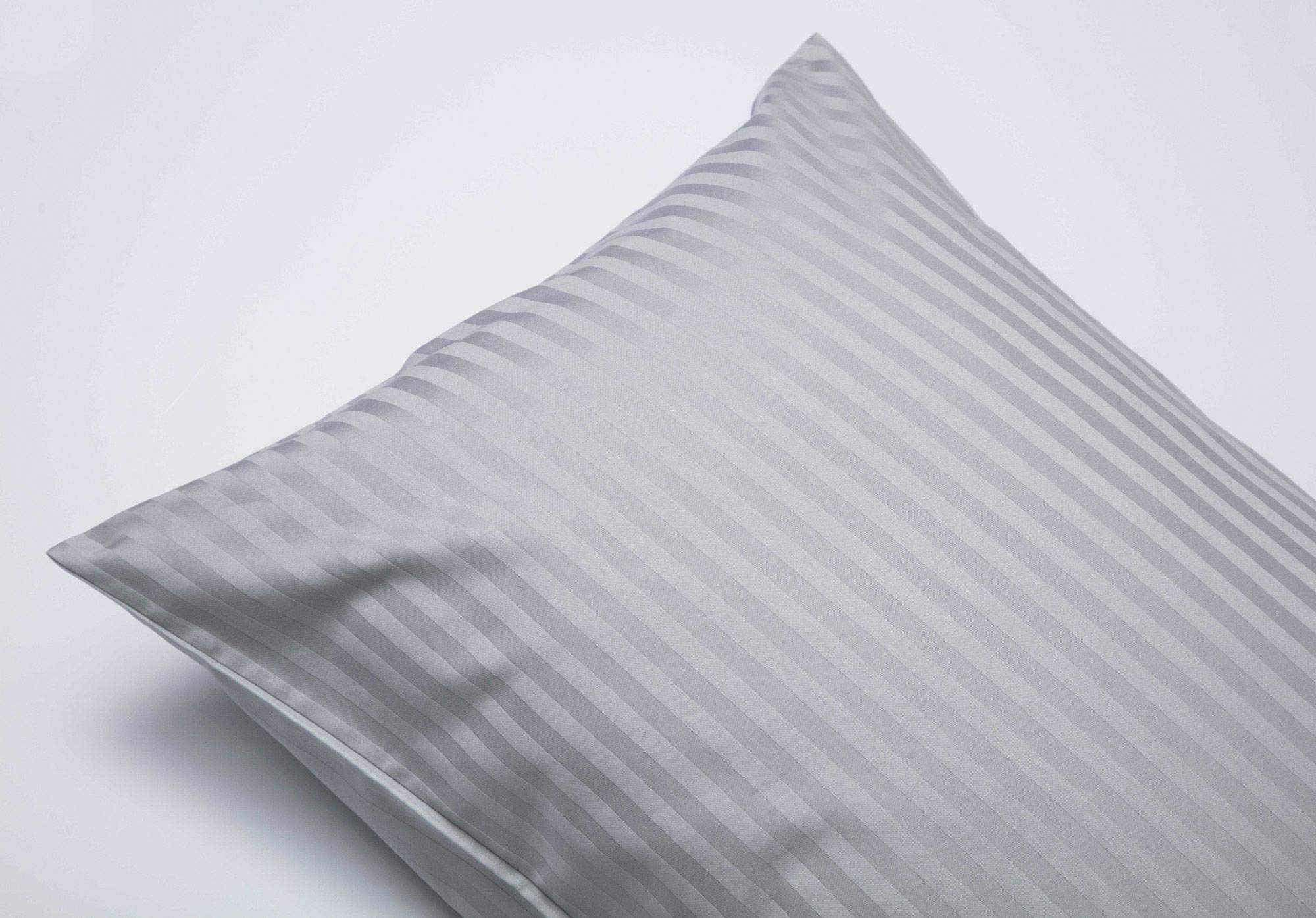 Belledorm Platinum Hotel Suite Satin Stripe - Housewife Pillowcase Pair - 540 Thread Count (Platinum)