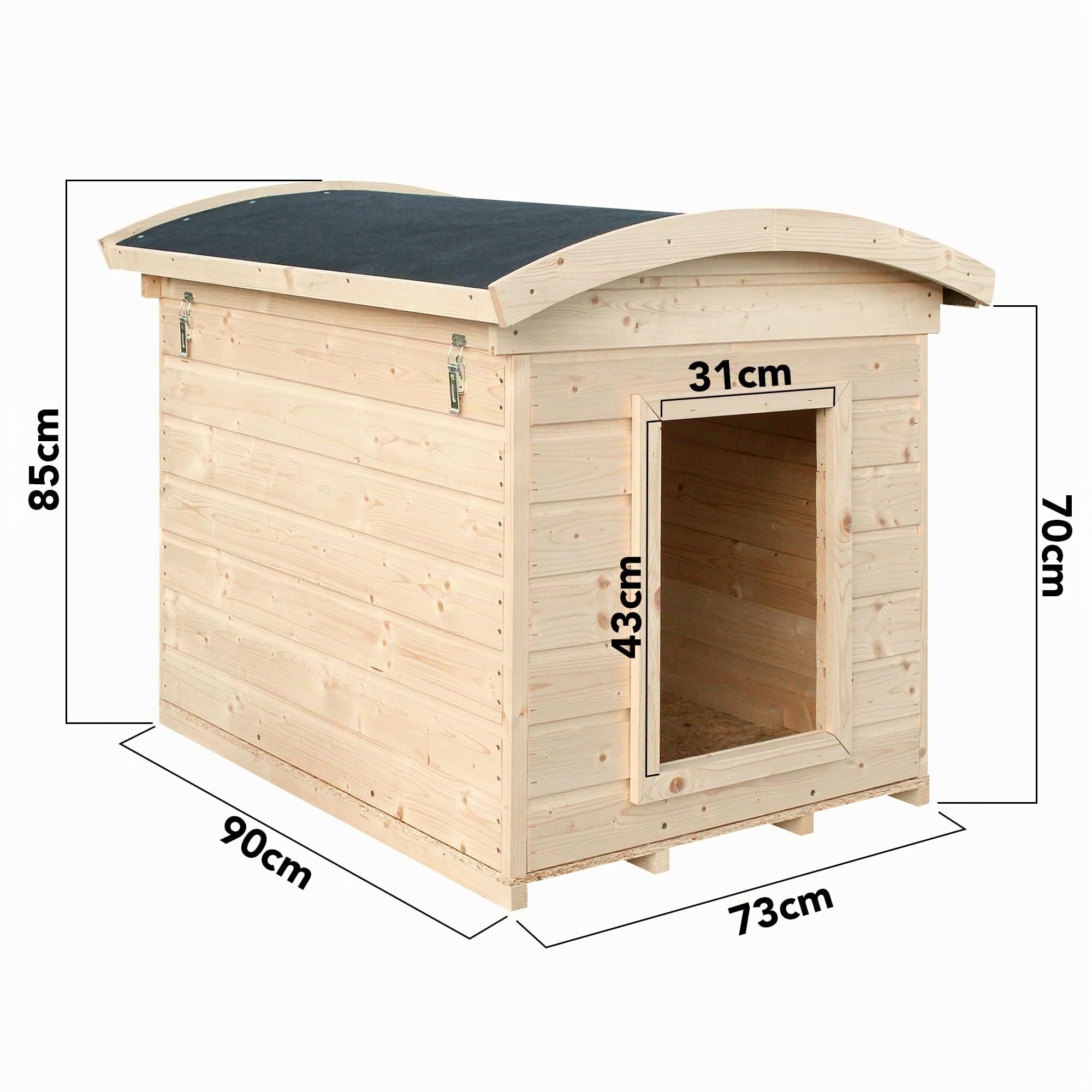 Niche pour Chien Exterieur en Bois - Maison Chien de Petit Race, Toit étanche, 87 x 102 x H84 cm, Taille S - Cabane Chien TIMBELA M405-1