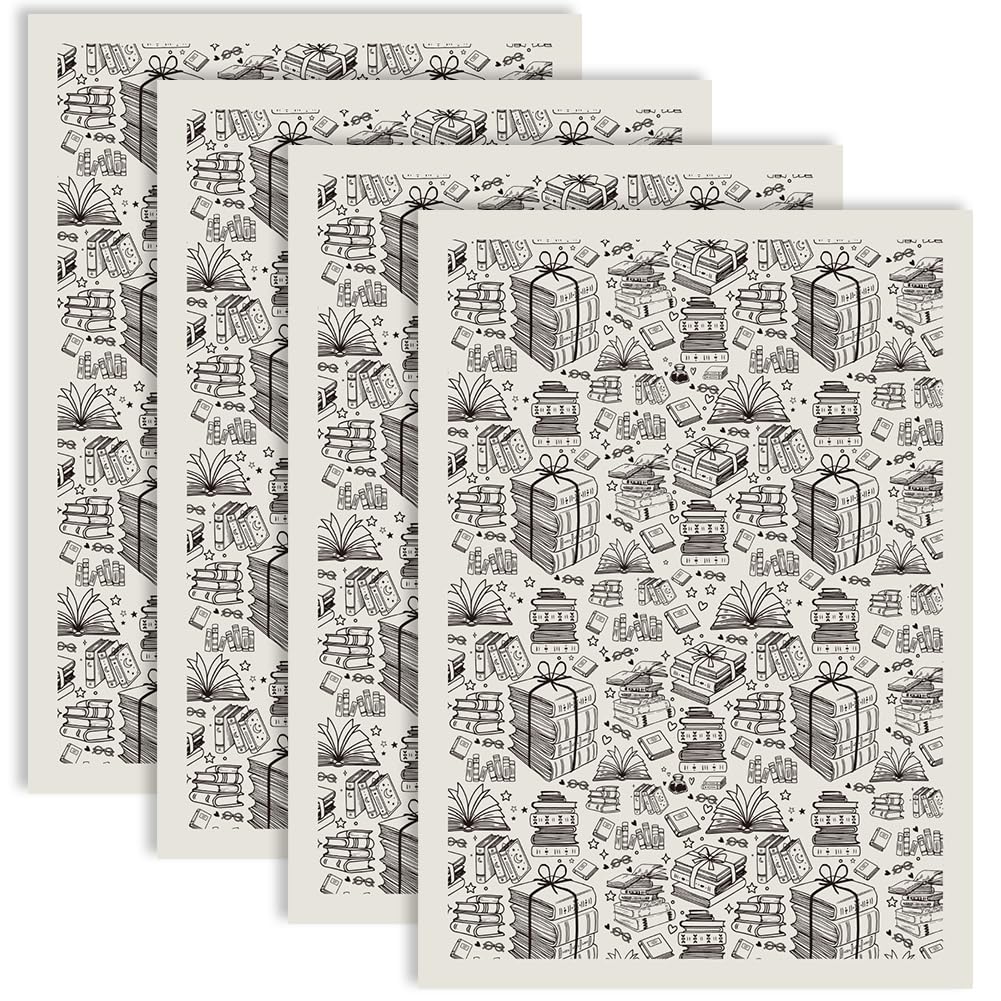 PRESSINART 4Pcs Underglaze Transfers for Pottery Book Pattern 52 x 37 cm