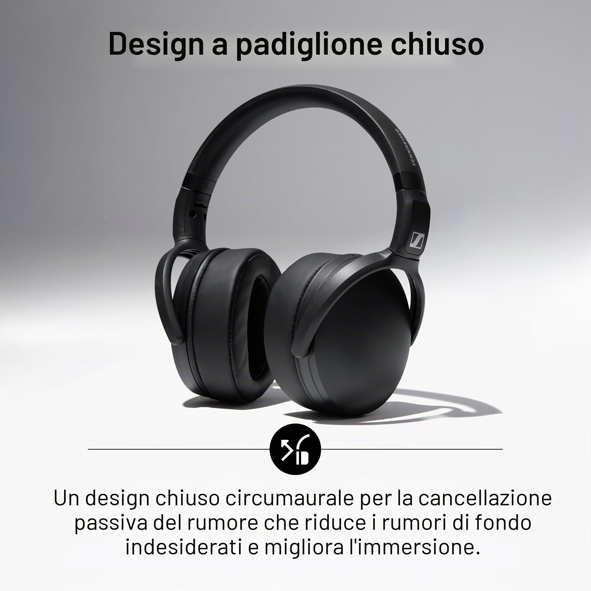 Sennheiser HD 400U - Cuffie over-ear con smart remoto, colore: Nero