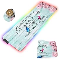 Vista 29 de Alfombrilla de mouse para juegos RGB personalizada y posavasos para café, base de goma antideslizante LED grande y brillante, alfombrilla de mouse