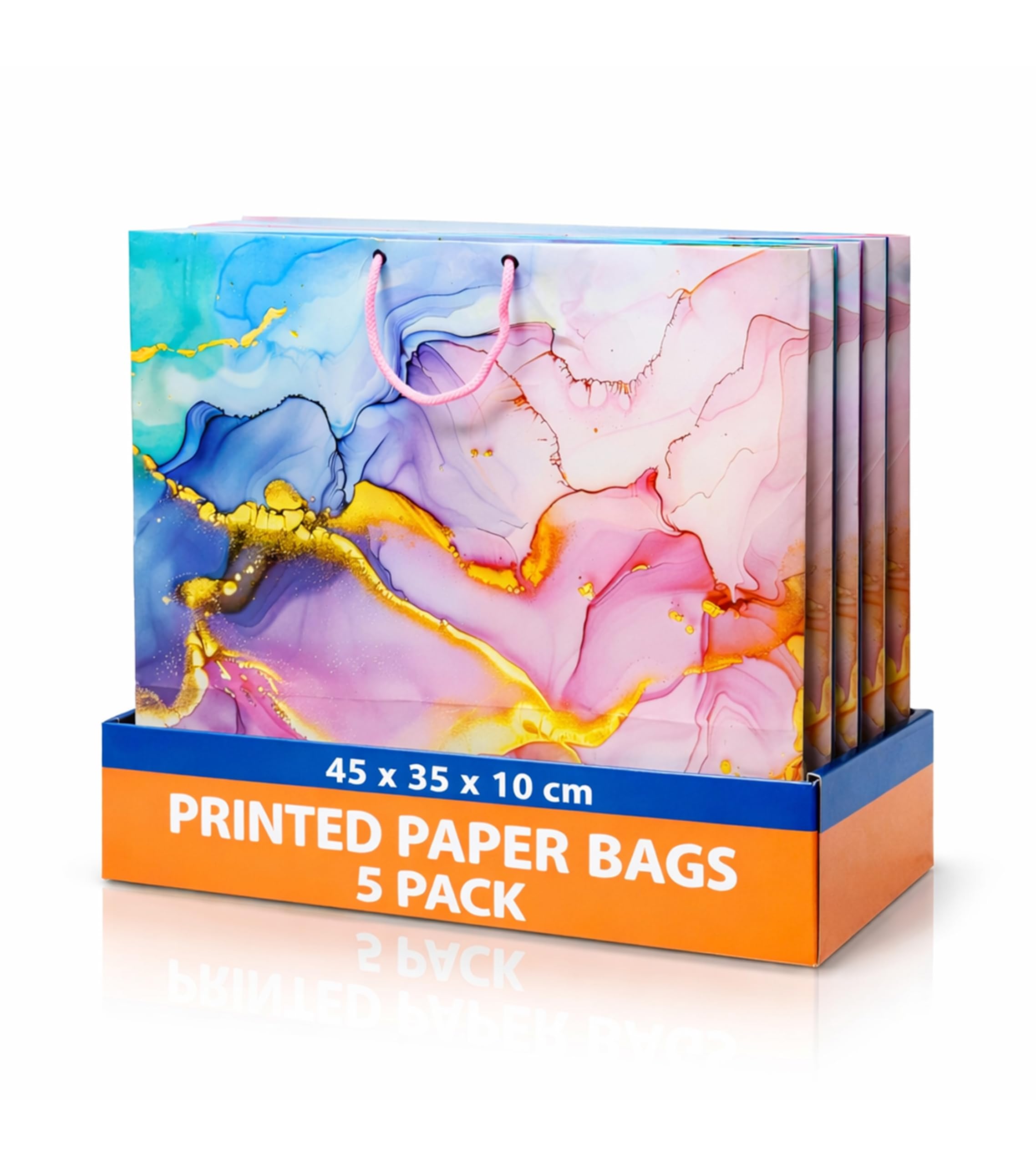 KOSY Paper Gift Bag for Gifting and Return Gifts Extra Large Multicolor Designer Printed Paper Carry Bag with Glossy Finish for Parties Clothing Accessories Pack of 5-picture-44