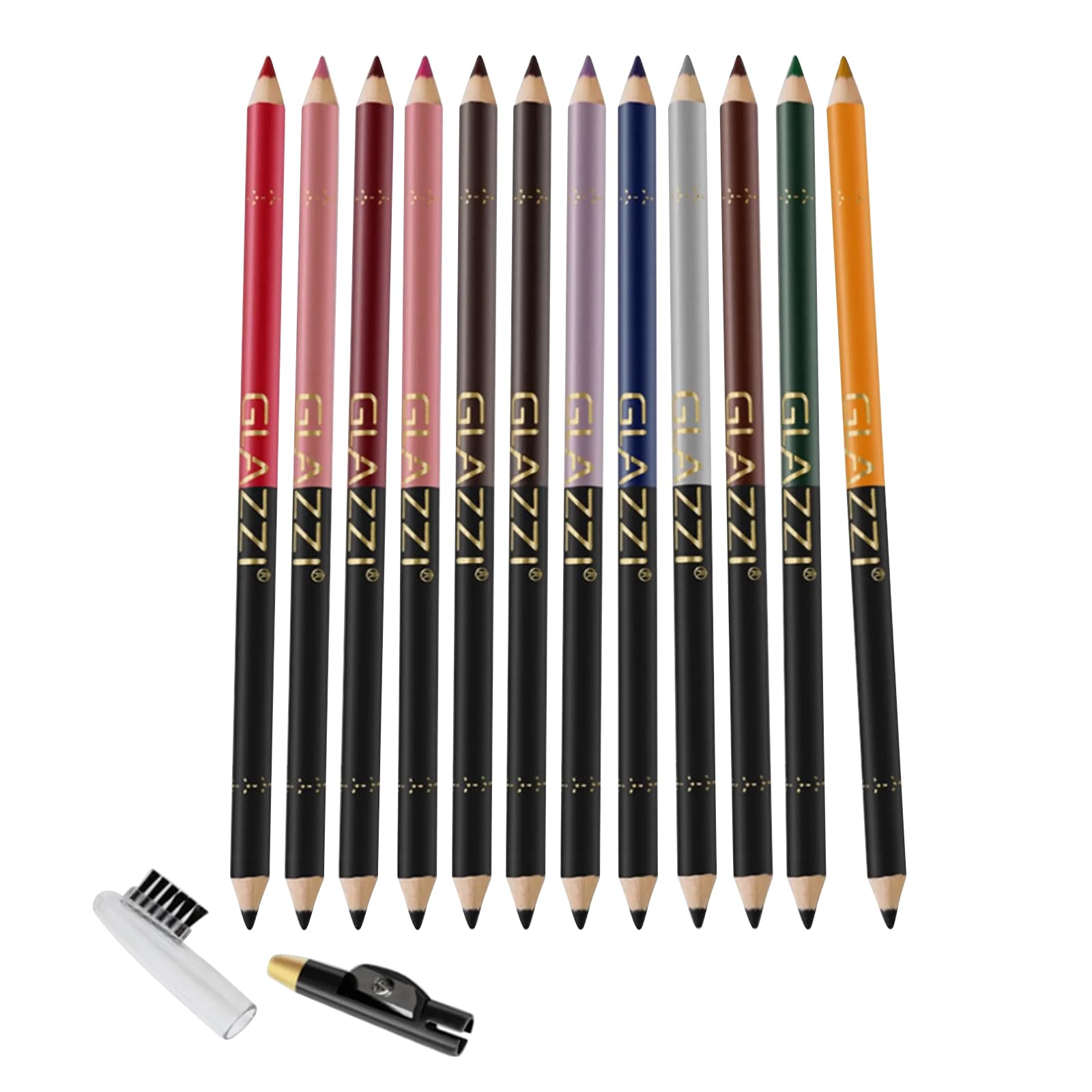 12 Colores Delineador de Ojos, Juego de Lápices Delineadores de Ojos, Delineadores de Ojos a Prueba de Agua, Delineador de Ojos de Colores, Delineador de Labios para Transiciones Suaves