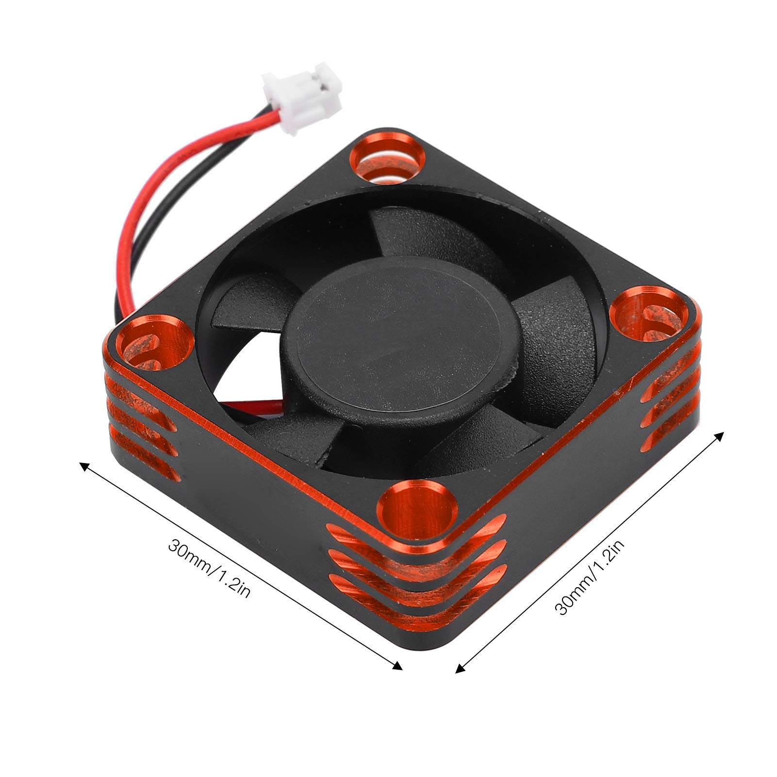 Piezas RC, Ventilador de Refrigeración con Control Remoto 30 X 30 Mm 28000 RPM Ventilador de Refrigeración ESC de Motor de Alta Velocidad para Coche RC 1:8 1:10 :12 con Conector (naranja negro)