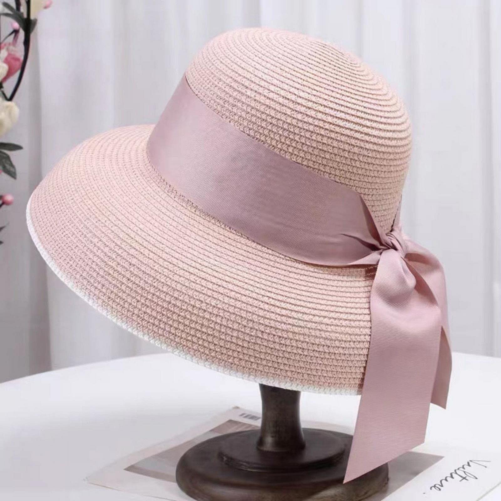 Chapeau bob pour femme - Chapeau bob d'été - Design rétro - Chapeau de paille - Chapeau de pêcheur