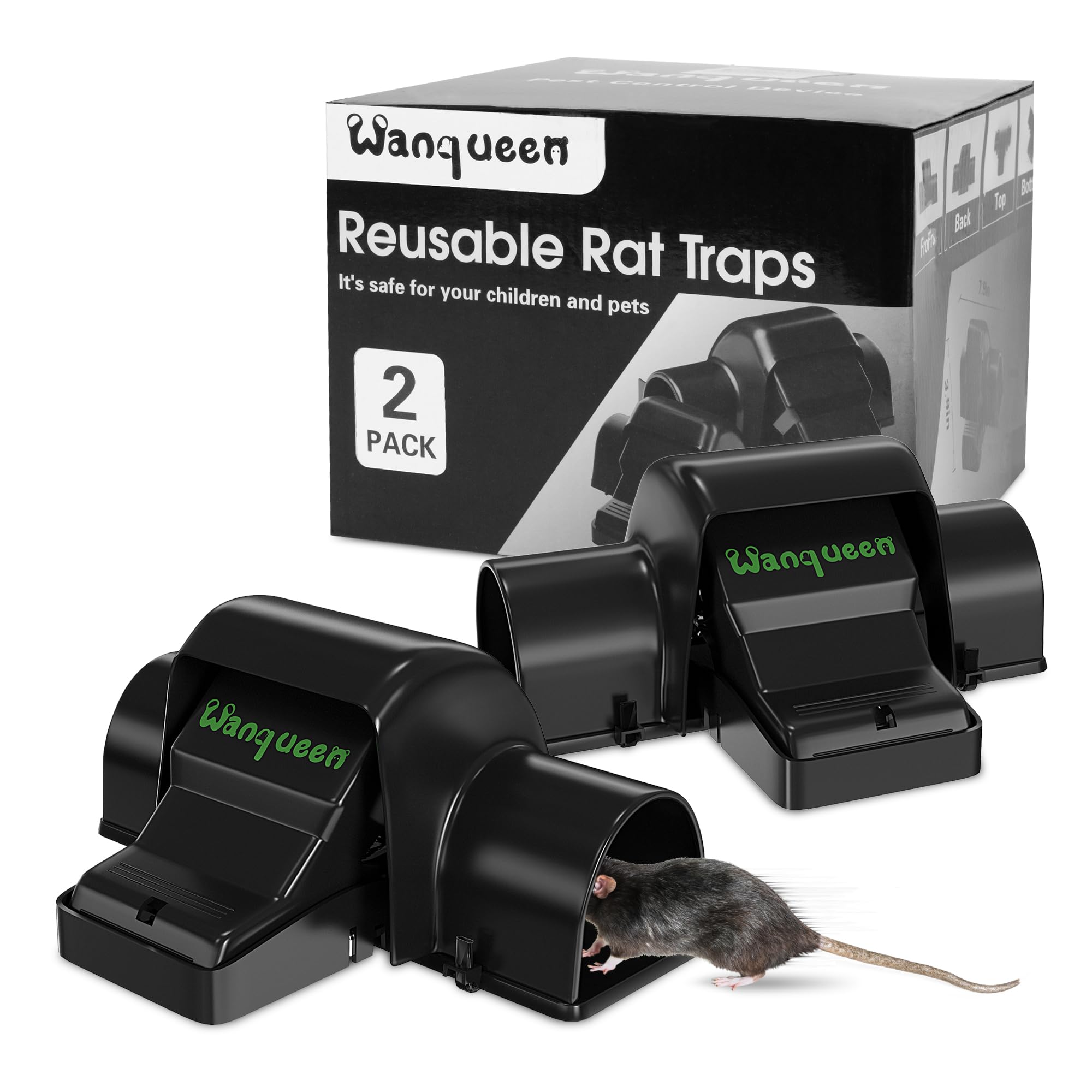 Reusable Rat & Chipmunk Traps, Prevents Accidental Triggering Mouse Trap, Tunnel Dual-Entry Squirrel Trap for Big Rats, Large Efficient Capture Device, Snap Traps for Humane Capture