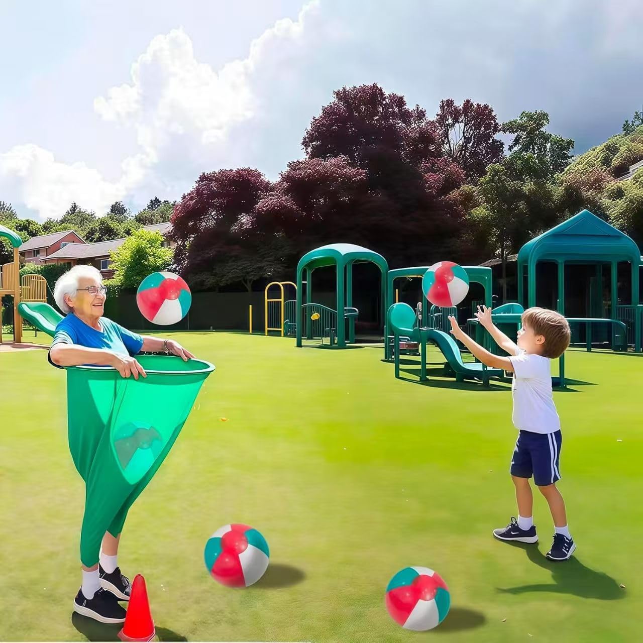 Granny Pants Yard Game,Granny Pants Outdoor Party Game Granny Pants Outdoor Game with Bouncy Balls and Pump Fun Family Reunion & Adult Yard Games for Groups