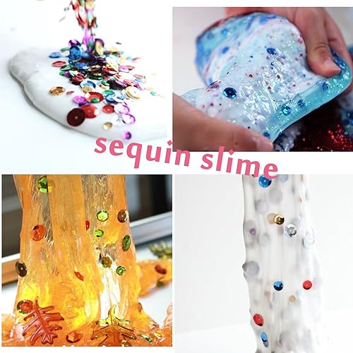 Miniatura 3 de Whaline 20,000 cuentas planas de lentejuelas sueltas a granel, lentejuelas iridiscentes, cuentas planas con caja de almacenamiento para