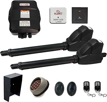 ALEKO Dual Swing Gate Opener | Automatic Driveway AC/DC Operator for Gates | AS1200 | 1200, Smart Kit ACC5