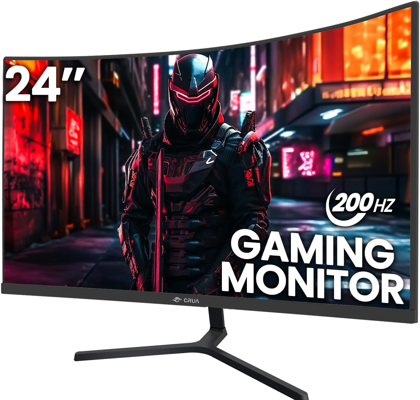 CRUA 24 Zoll Gaming Monitor,FHD Display,Home Office Bildschirm,24 Inch 200Hz Computerbildschirm,120% sRGB, HDMI/DP, Ultrabreite Computermonitore, Blaulichtfilter, Desktop-PC-Monitor