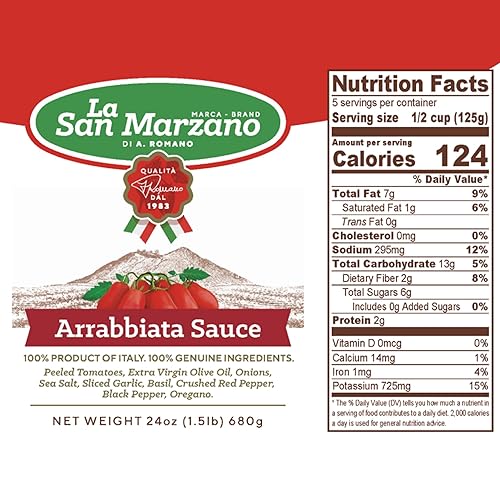 Miniatura 2 de La San Marzano - Salsa Arrabiata - Salsa de pasta con tomates 100% italianos hechos en Italia - Tomates pelados con ingredientes frescos y naturales