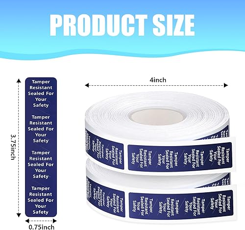 Miniatura 3 de Outus 1000 unidades, 2 rollos de etiquetas a prueba de manipulaciones, calcomanías holográficas de seguridad adhesivas de 0.75 x 3.5 pulgadas, cinta