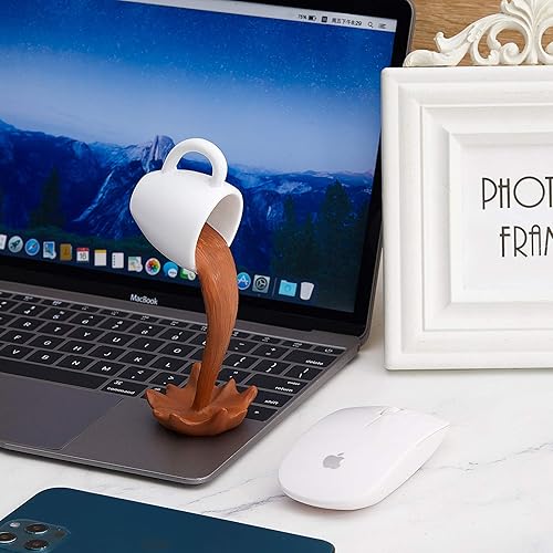 Miniatura 7 de Jetec Taza de café flotante, decoración de escultura, mini derrame, taza de café de plástico para salpicaduras, regalos de decoración para