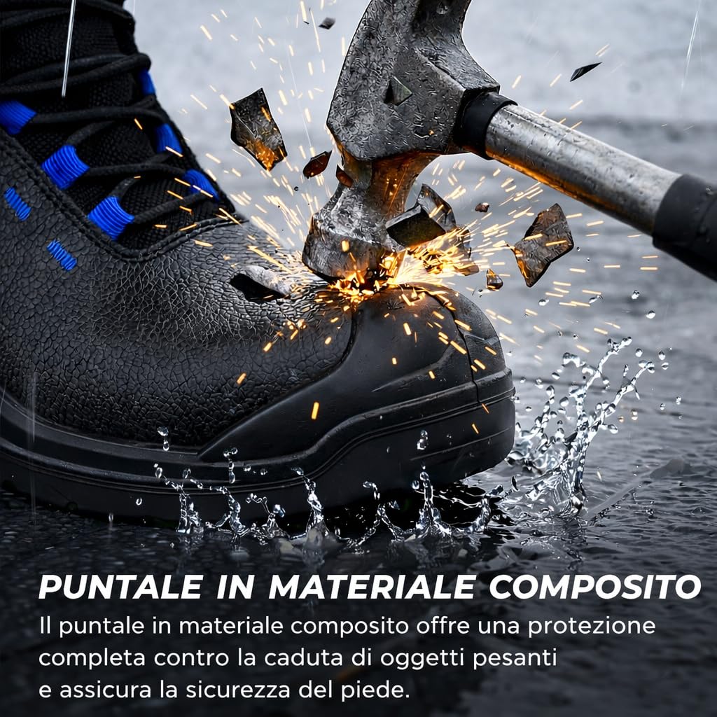 BWOLF PANZER HI S7S Scarpe antinfortunistiche impermeabili S7S | Puntale composito, protezione anti-perforazione in Kevlar, suola in poliuretano antiscivolo