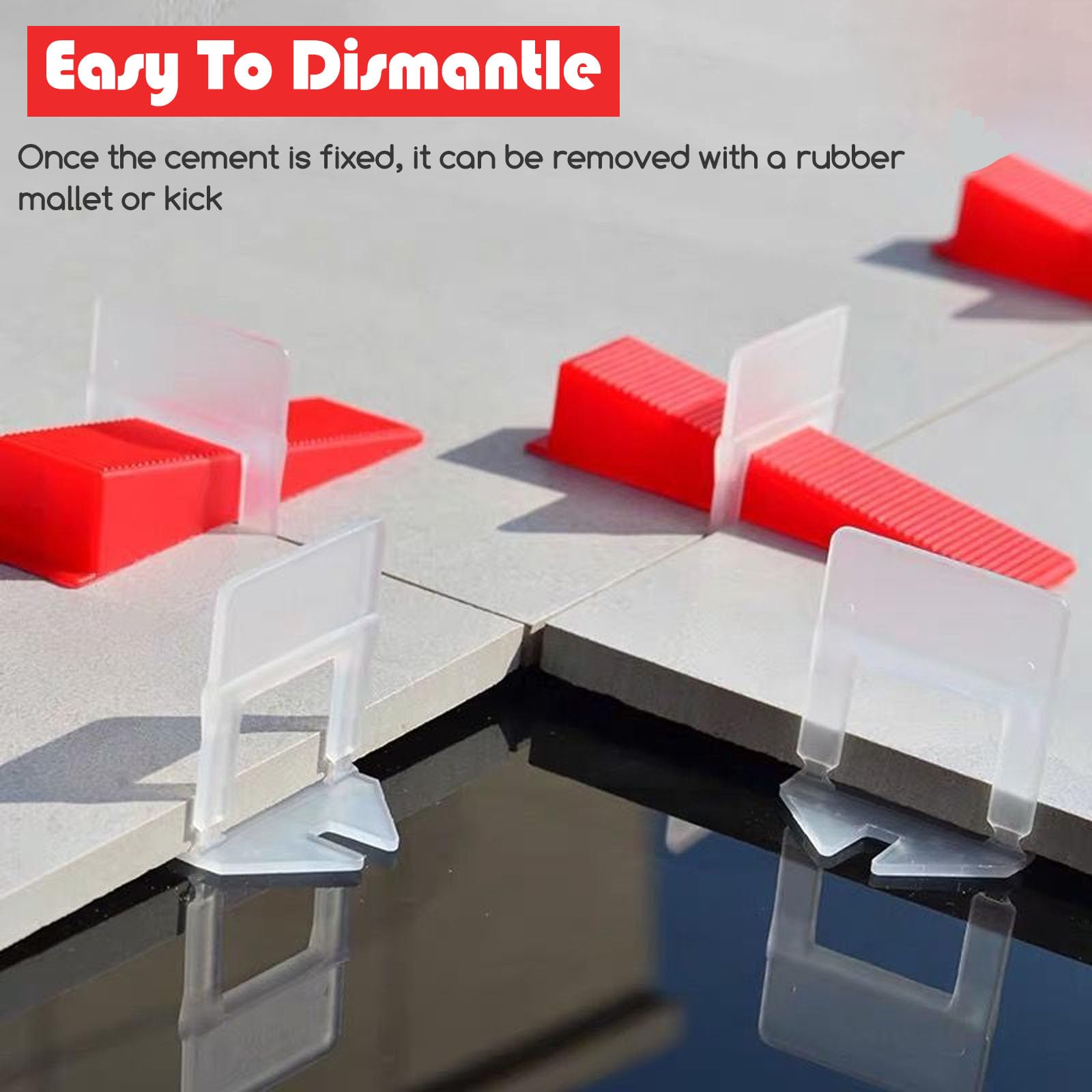 SuQurtom 600pcs 2mm Tile Leveling System Clips, Tiles Leveler Spacers - Image 4