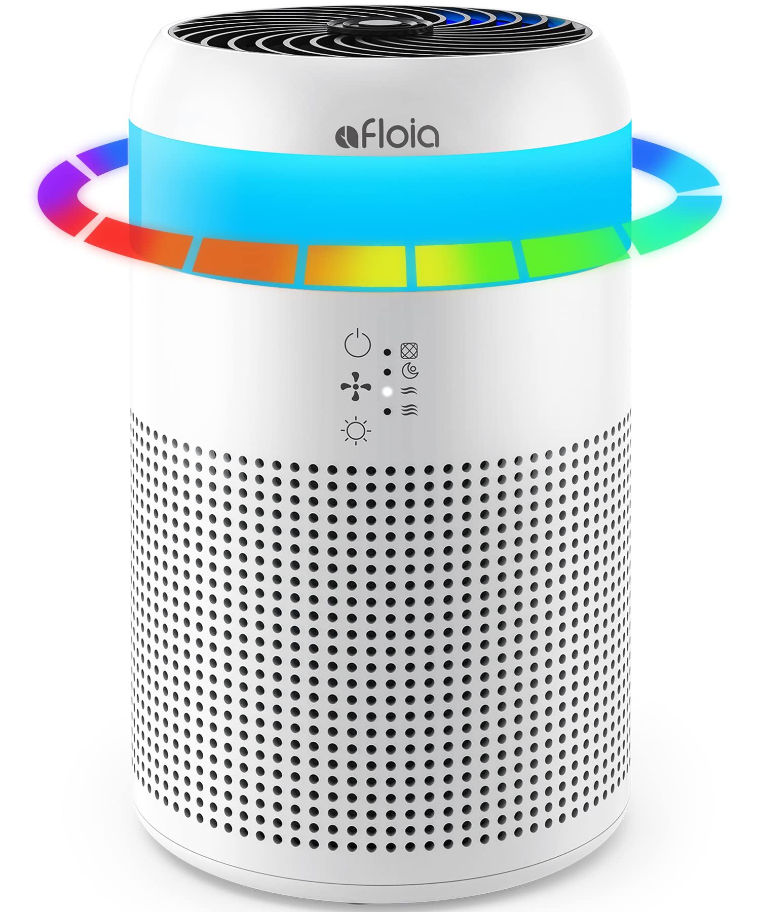 Afloia HEPA Air Purifiers for Bedroom with 7 Colors Light, Mini Air Purifier with Fragrance Sponge for Home Office Living Room, Small Desktop Air Purifier for Pet Dander Mold Pollen Odor Smoke Dust