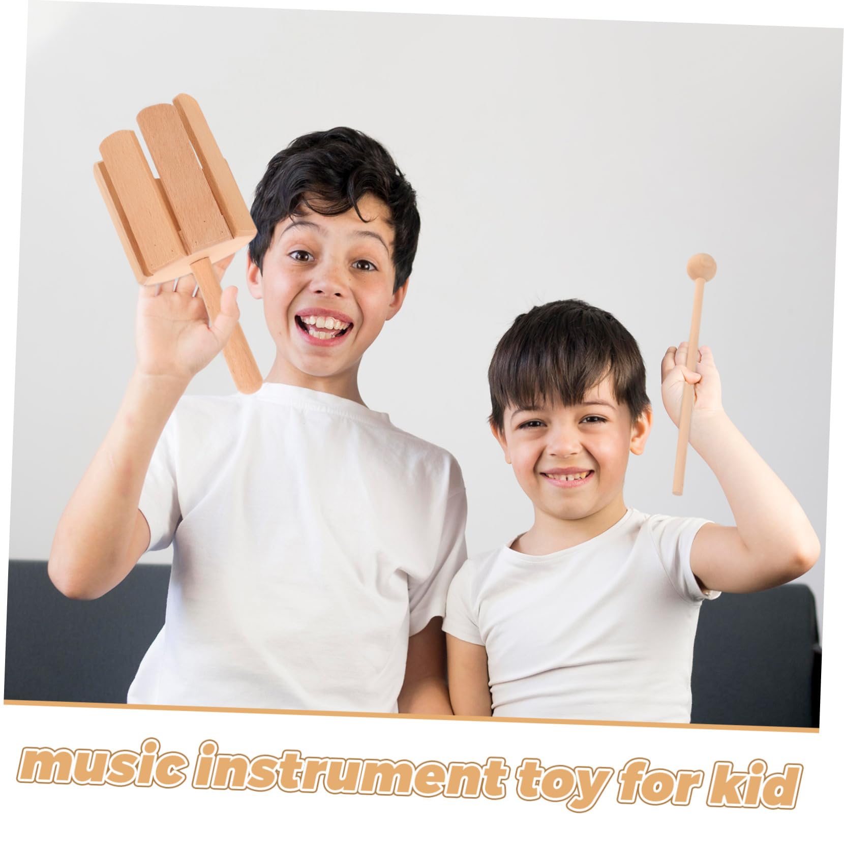 2 Piezas Instrumentos de Percusión Infantil Orff Tonos de Madera Sólida con Juguetes Musicales para Herramientas de Ritmo para Desarrollo Sensorial y Coordinación Manual