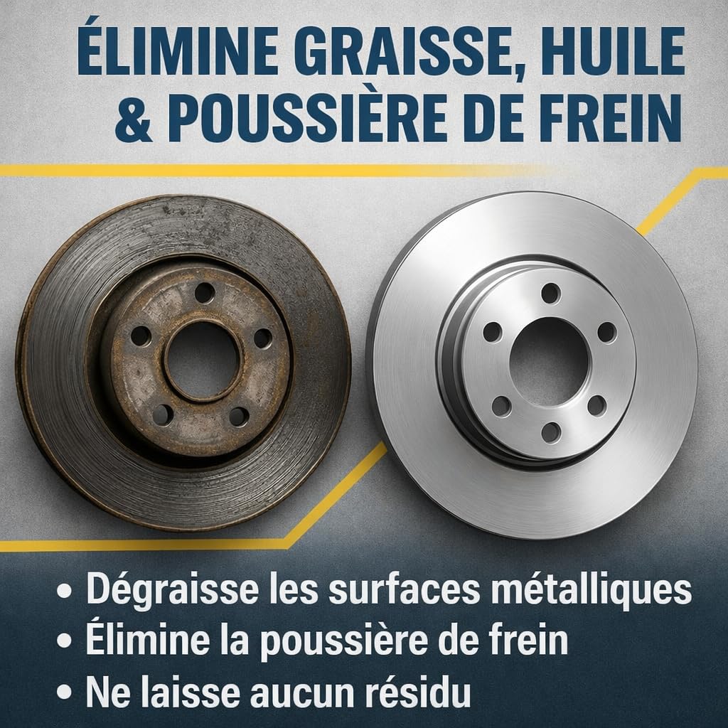 GiDeli Nettoyant pour freins - Bidon de 5 x 5 l - Pour voiture, moto et vélo - Élimine l'huile, la graisse, la poussière de frein, les résidus de colle - Dégraissant d'atelier, séchage rapide, sans