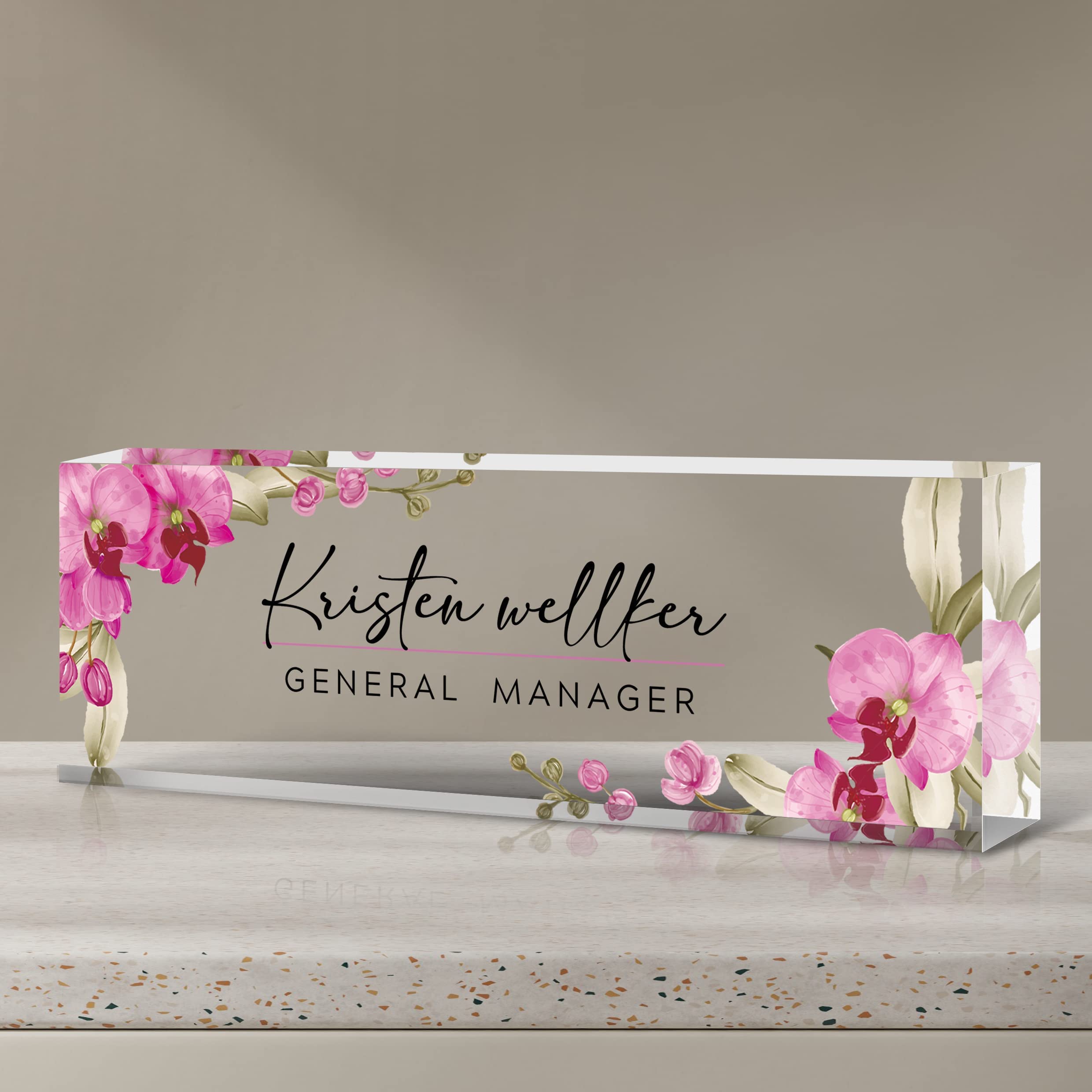 Custom Name Plate for Desk | Personalized Desk Name Plate | Personalized Boss Employee Appreciation Gifts | Acrylic Name Plate Office Desk Accessories