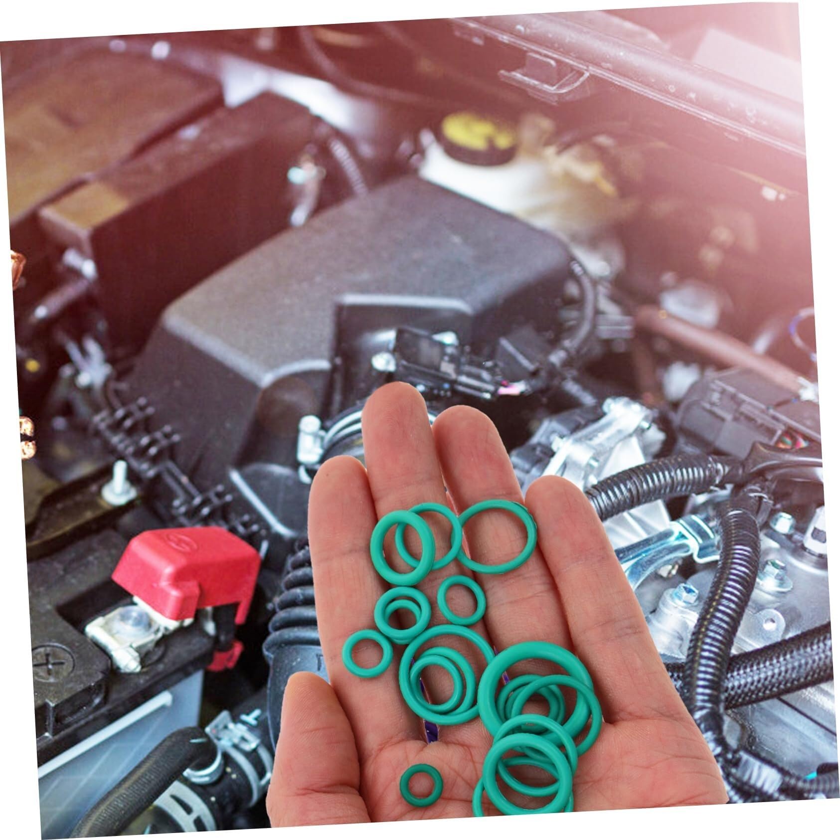 2 juegos de anillos de aire acondicionado for coche, aire acondicionado de aire acondicionado, anillos de aire acondicionado for coche, kit de sellado de aire acondicionado, Dingqingqingguo verde, 270