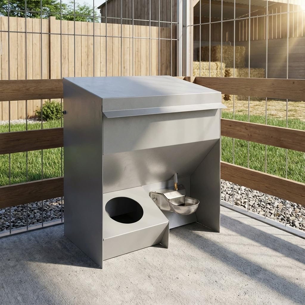 Suinga Bebedero Tolva para Perros y Gatos, Comedero 20 Kg con Depósito de 8 litros, 47x33x56 cm, Gris