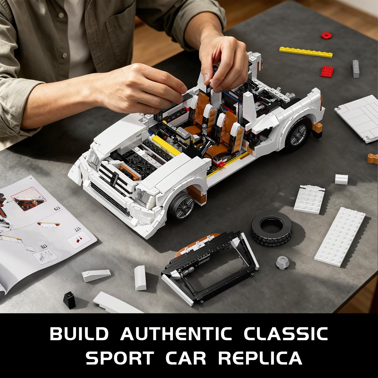 Mould King 10272 Technik - Juego de construcción de coche deportivo, 1:14, modelo estático para adultos y jóvenes a partir de 14 años, juego de coleccionista (1477 piezas)