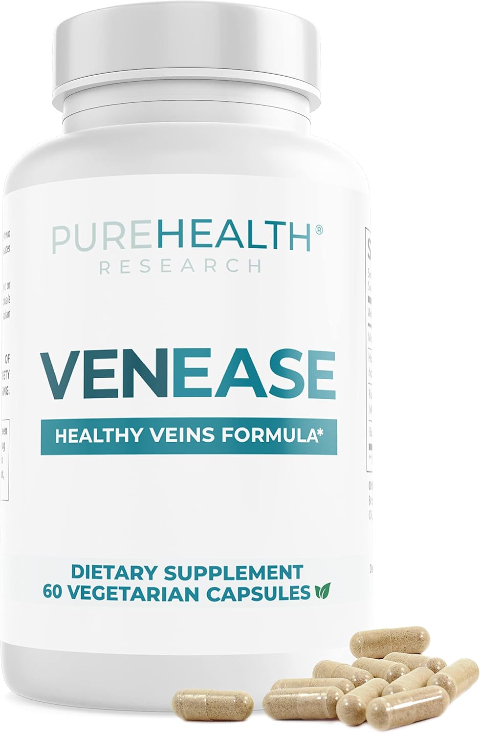 PUREHEALTH RESEARCH VenEase Vein Support Supplements Restless Legs Formula Blood