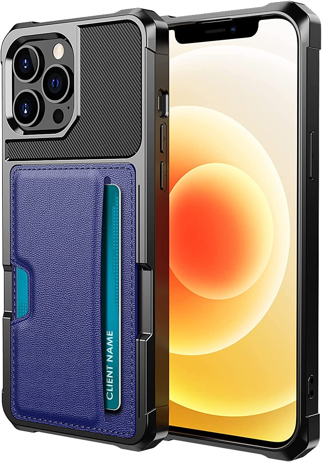 Étui antichoc iPhone 14 Plus bleu protégeant écran et cartes - 8