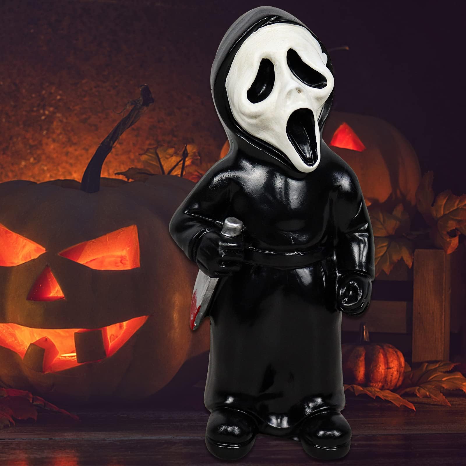 Brableewear Halloween-Gartenzwerge – Horrorfilm-Figuren Aus Kunstharz, Handbemalt, Für Drinnen & Draußen