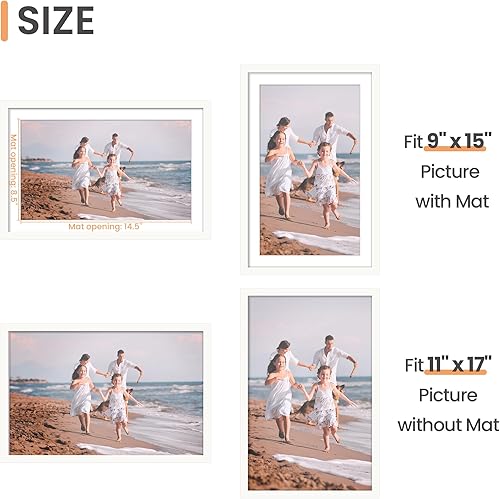 Vista 252 de upsimples - Portarretratos de 8.5 x 11 pulgadas, para fotos de 6 x 8 pulgadas con paspartú o de 8.5 x 11 pulgadas sin paspartú, marcos de fotos