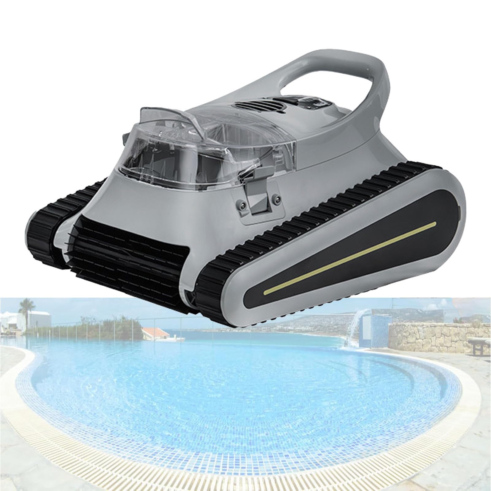 Limpiador automático de piscinas subterráneas, trepa paredes, limpia hasta 120 metros cuadrados, funciona en profundidad de agua de 0,5 a 3 metros