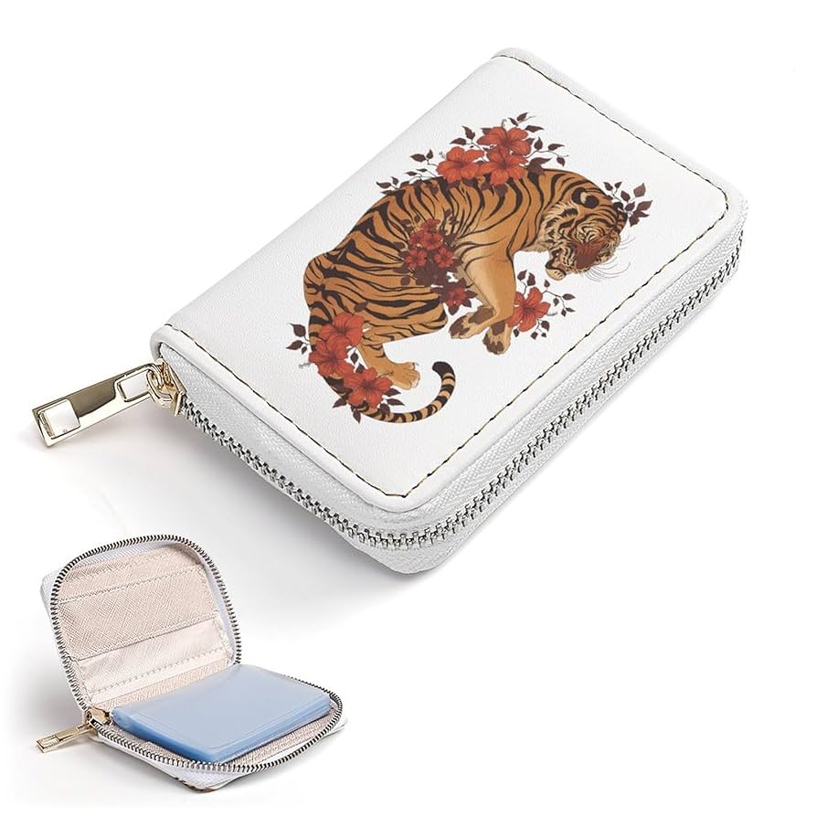 Amazon.co.jp: カードケース タイガー 虎 花 トラ とら コイン
