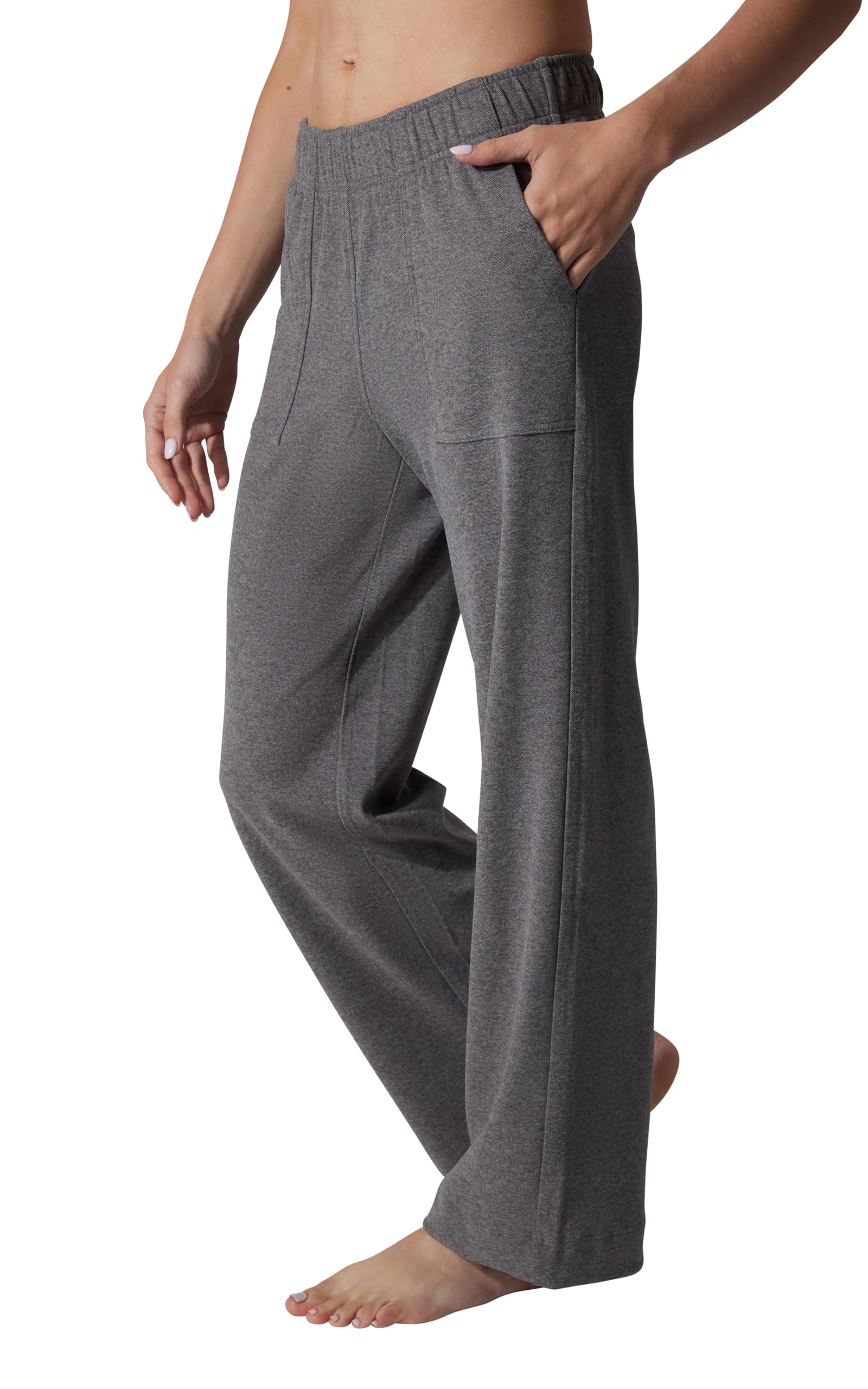 90 Degree By Reflex Marled Pique Daisy Wide Leg Pant with Side Pockets