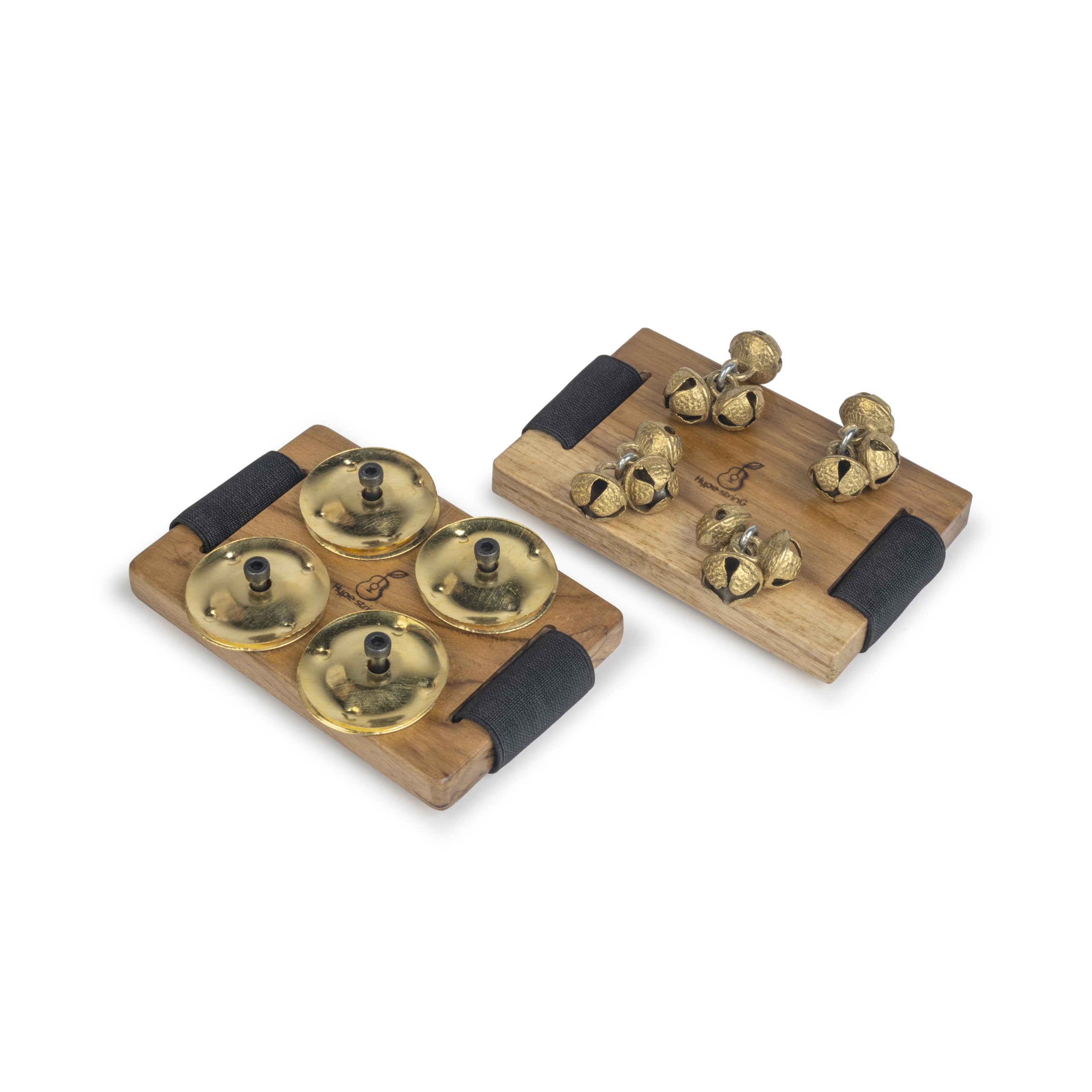 Foot Jingle Tambourine and Ghungroo || With Wooden Base and Brass Jingles || Perfect for Cajon, Guitar or Other Instruments Players