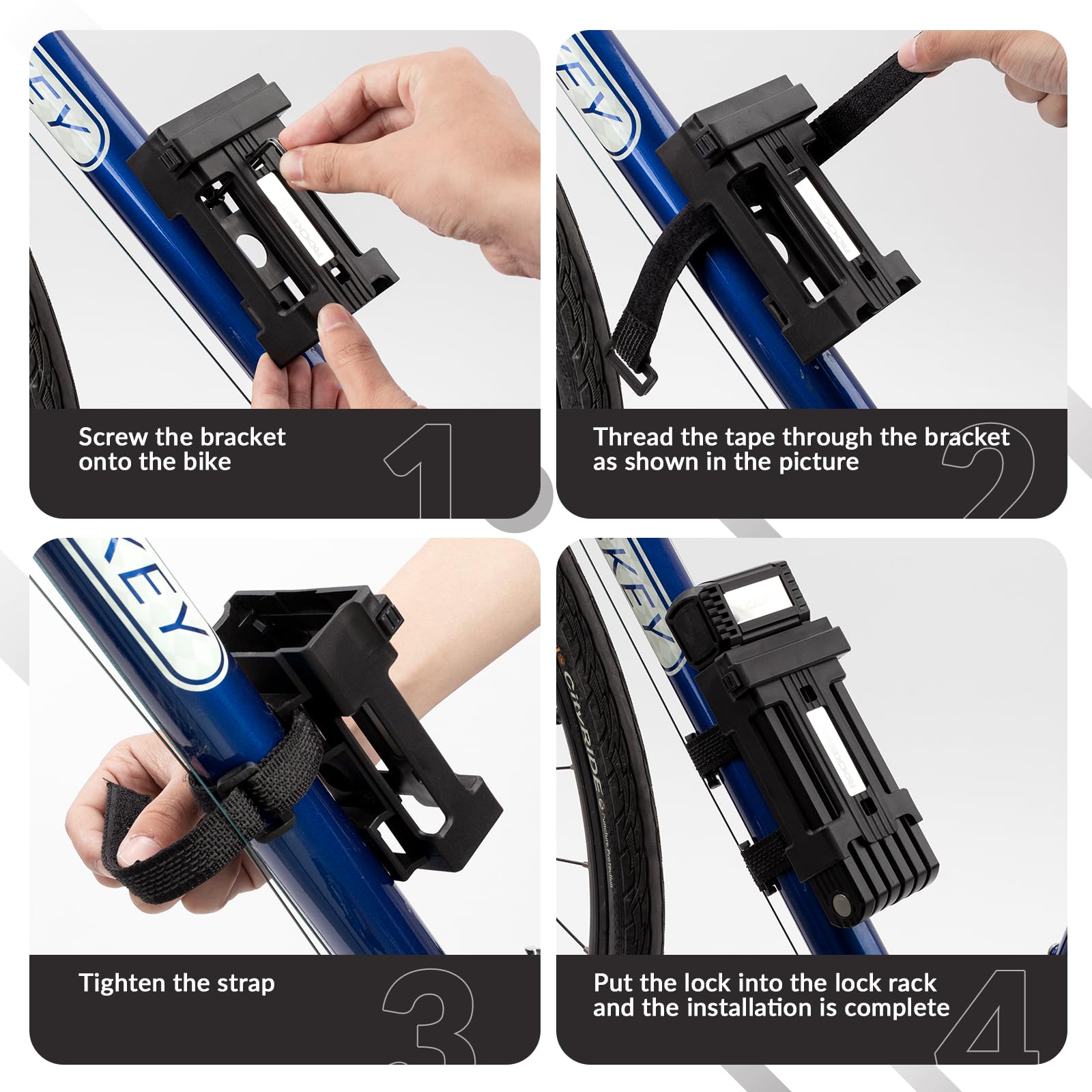 ROCKBROS Antivol Pliable Vélo 88 cm, Antivol pour Vélo Haute Sécurité avec 2 Clés, Cadenas Vélo Portable avec Support de Montage pour Vélo VTT Vélo Électrique Moto Scooter