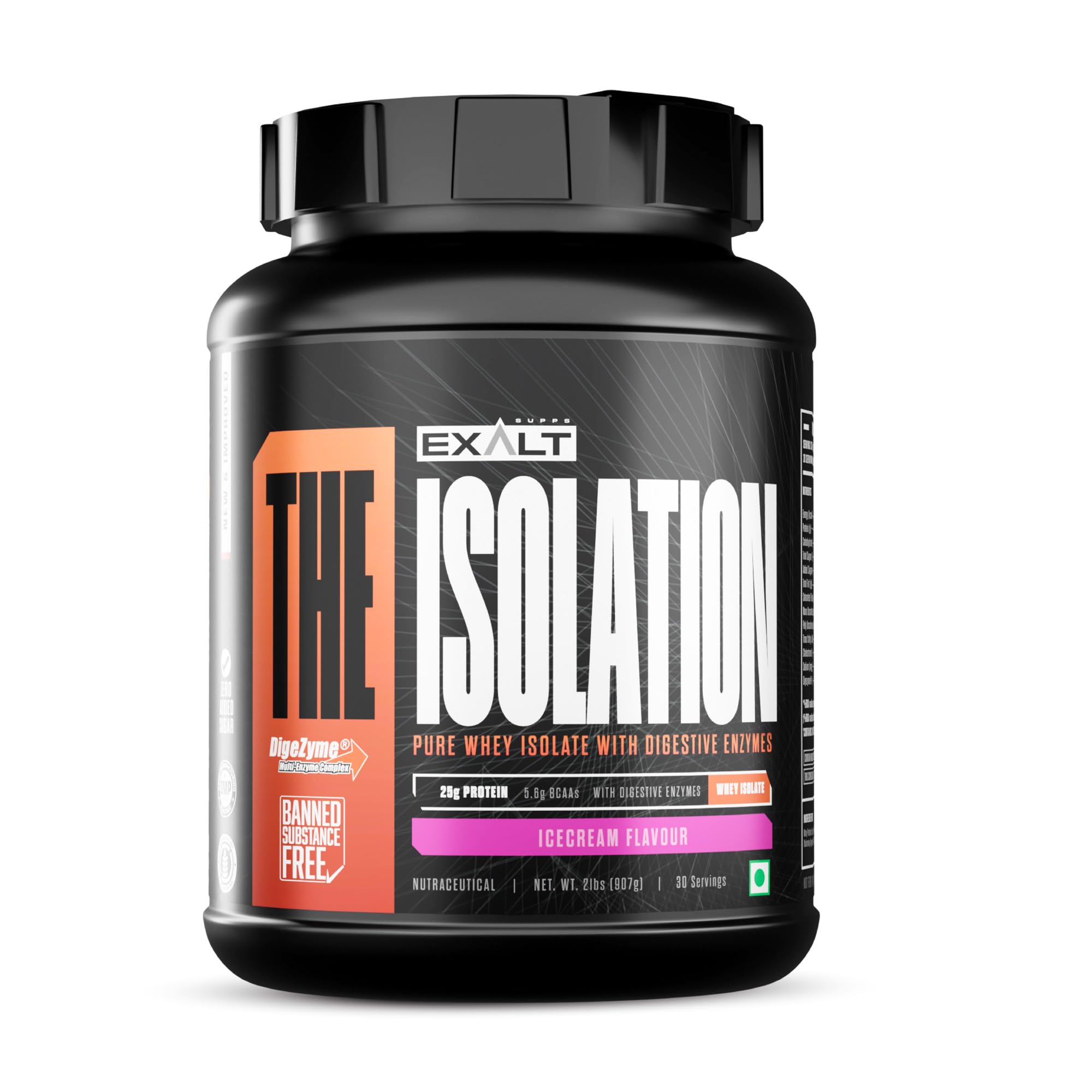 The Isolation Pure Whey Isolate With Digestive Enzymes | 25g Protein | 5.6g BCAAs | 150mg Digestive Enzyme | Zero Added Sugar | Whey Isolate (2.27 Kg, Caffe Latte) — Amazon image 16