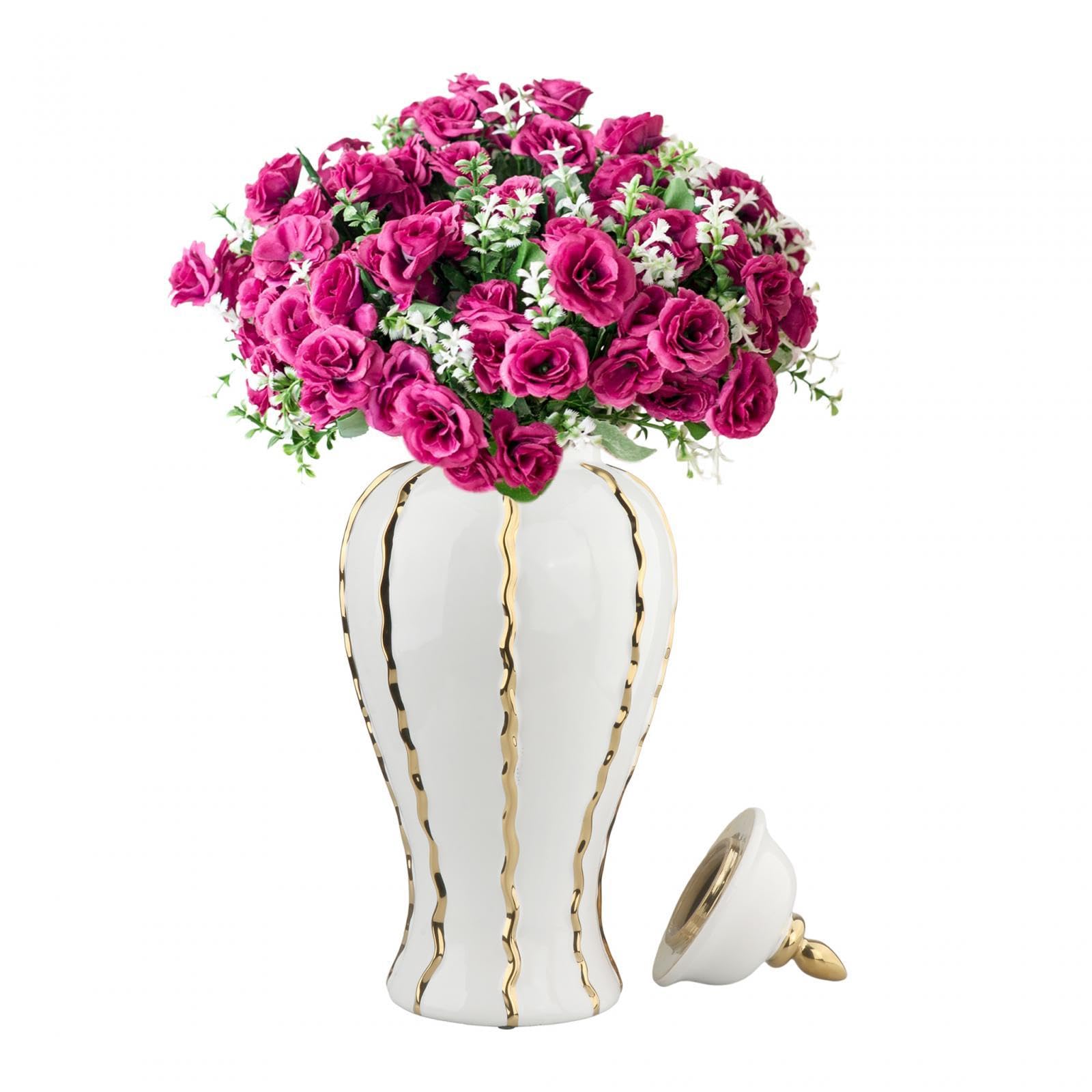 predolo Porzellan-Ingwerglas mit Deckel, Keramikvase, dekoratives Glas, Tempelglas für Hochzeiten, Partys, Zuhause, B