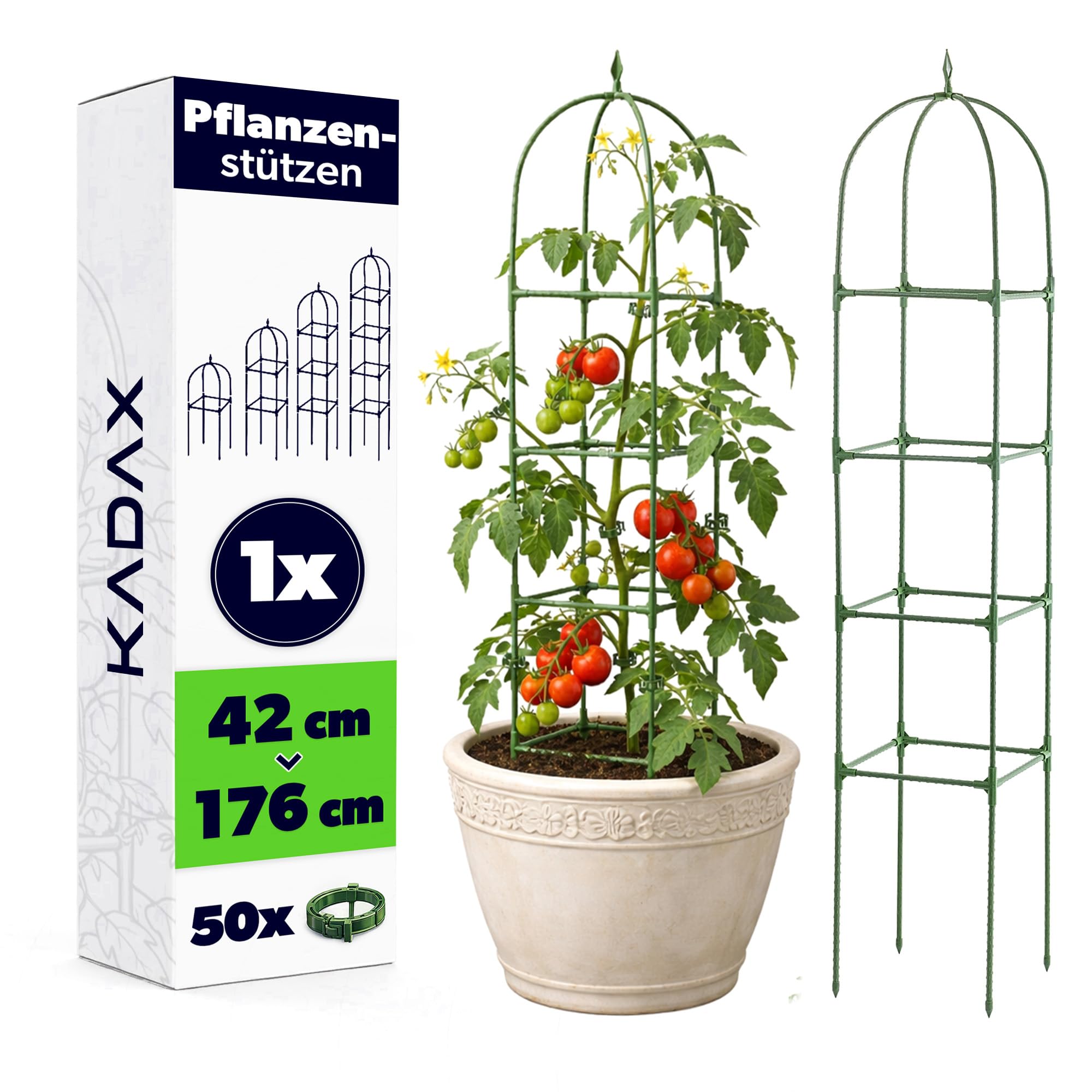 KADAX Set di 176 Tutor per Pomodori a 4 Livelli - BT04-01 - Supporto per Orto e Giardino - Crescita Guidata delle Piante di Pomodoro