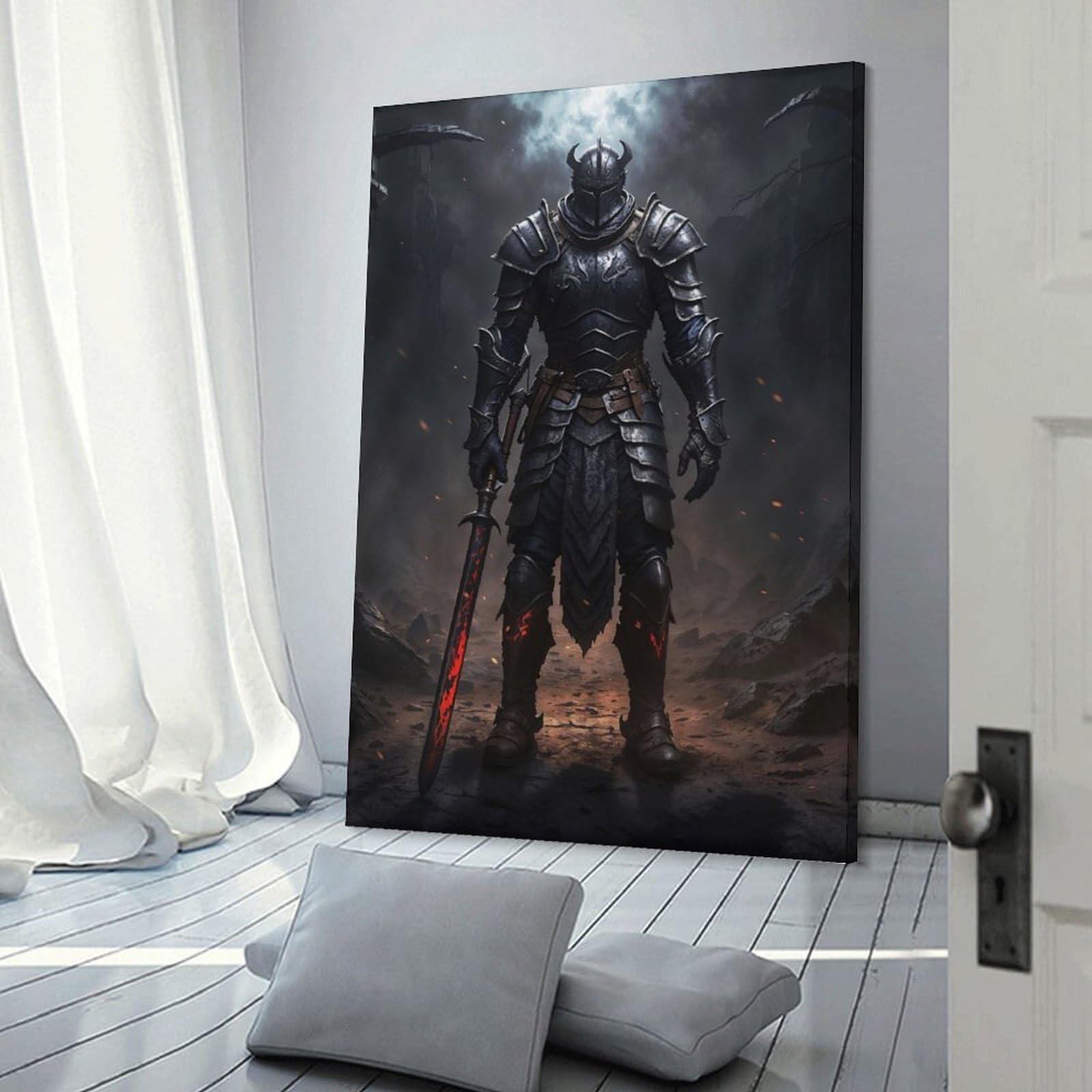 Junmoney Frame-Haunting Silhouette Haunting Silhouette Home Decor Wall Art 20X30inch(50X75cm), For Hallway, Bedroom Or Modern Interiors, Canvas Artwork With Gifting Potential