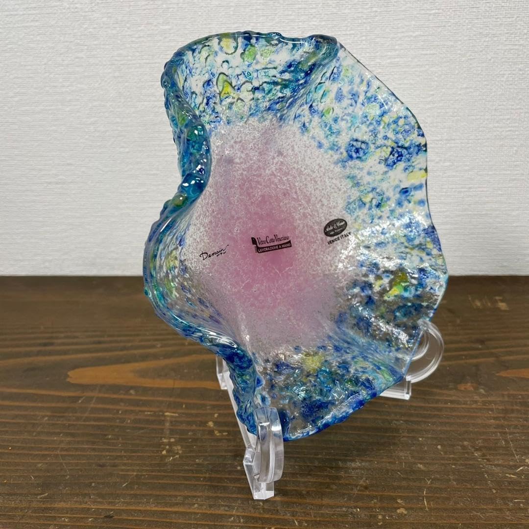 Amazon.co.jp: イタリア製 ムラーノ ガラス皿 ハンドメイド 気泡