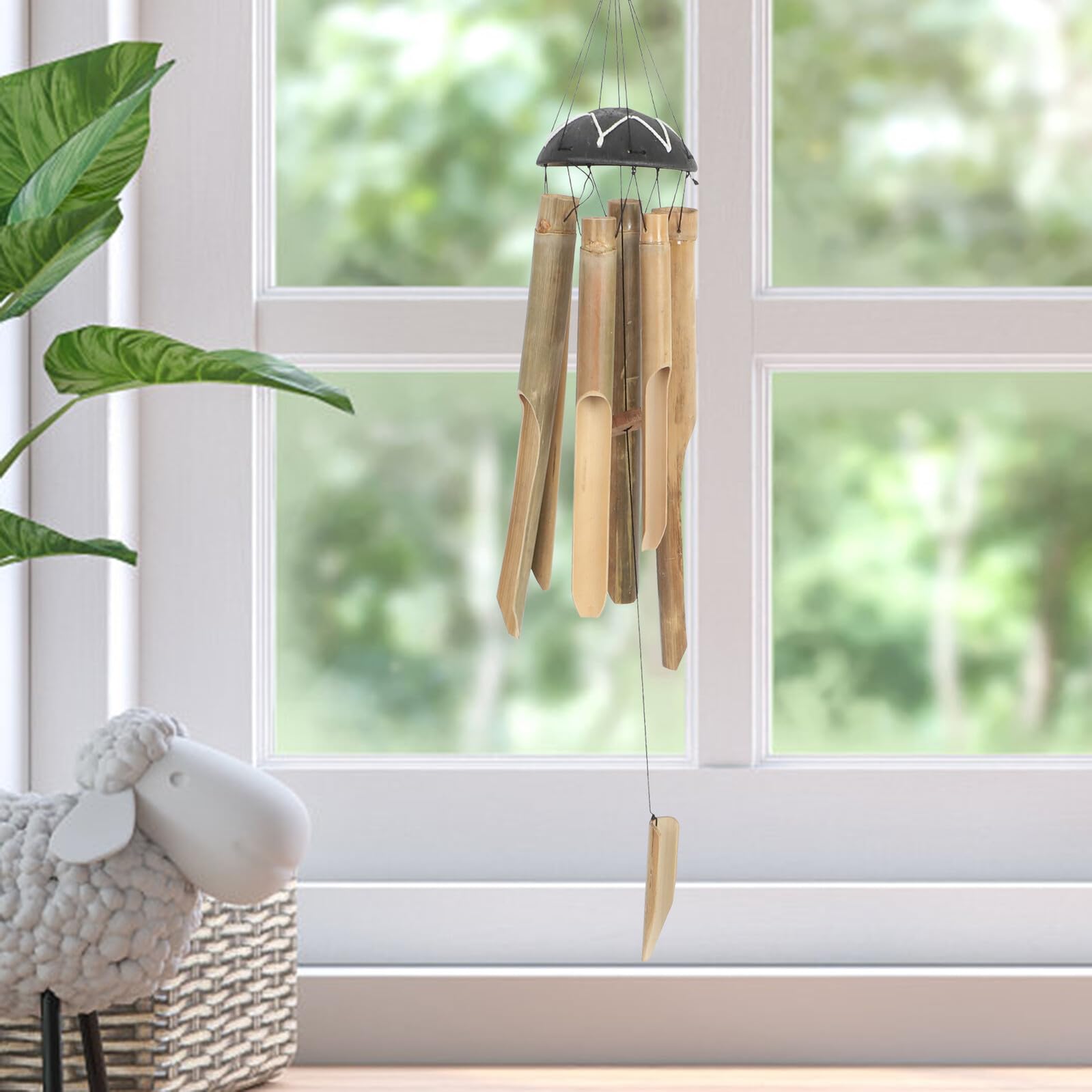 Abaodam Campanelli Eolici in Bambù Grandi Per Esterni, Decorazioni Patio e Cortile, Campanelli Eolici Boho Con Melodia Rilassante, Resistente Bambù Naturale Per Giardino e Inaugurazione Casa