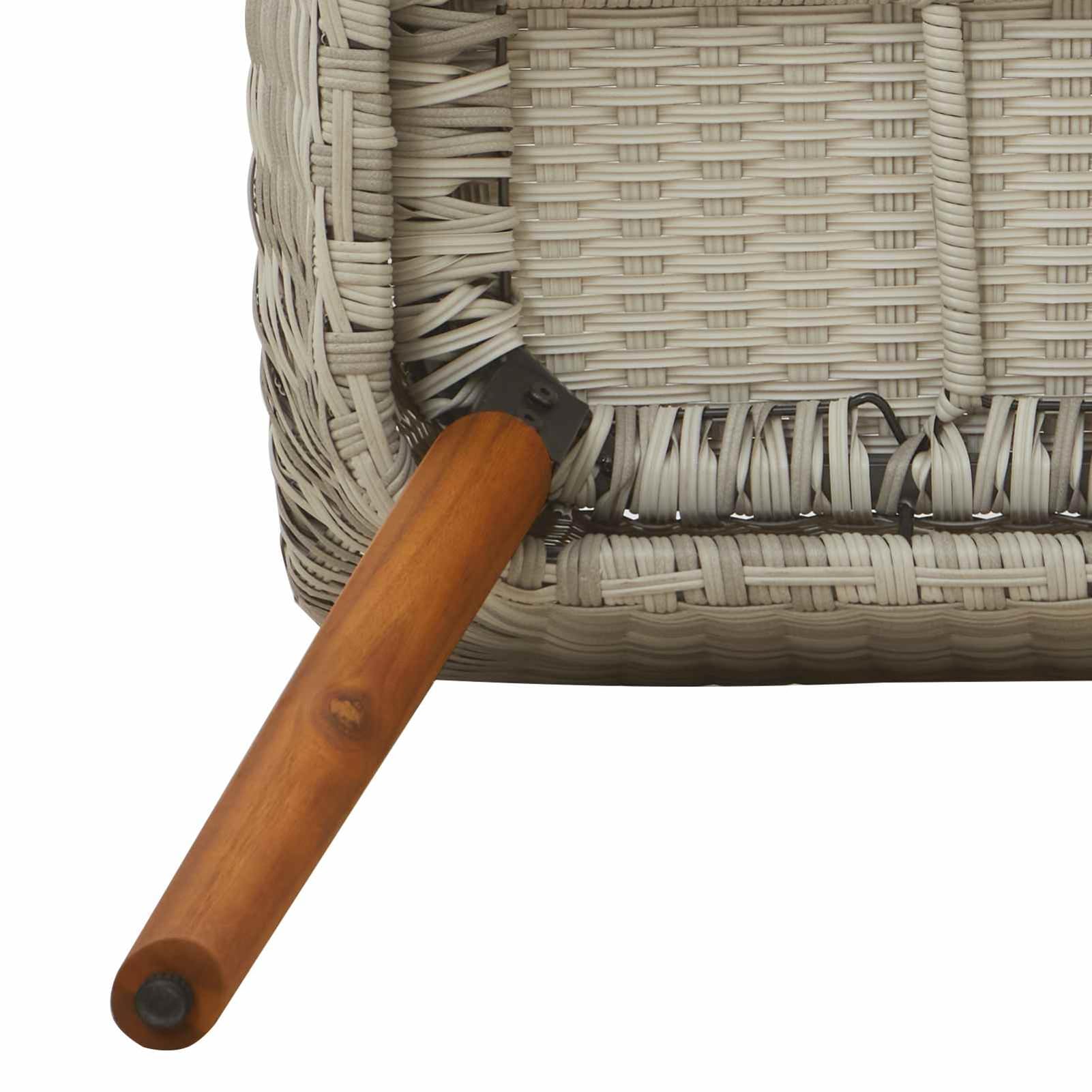 Geecher Set da Pranzo per Giardino, 3 Pezzi in polyrattan Grigio Chiaro con Cuscini Esterni, Tavolo 200x100 cm e sedie 62.5x55x82 cm, Moderno e Resistente alle intemperie for Uso all'aperto