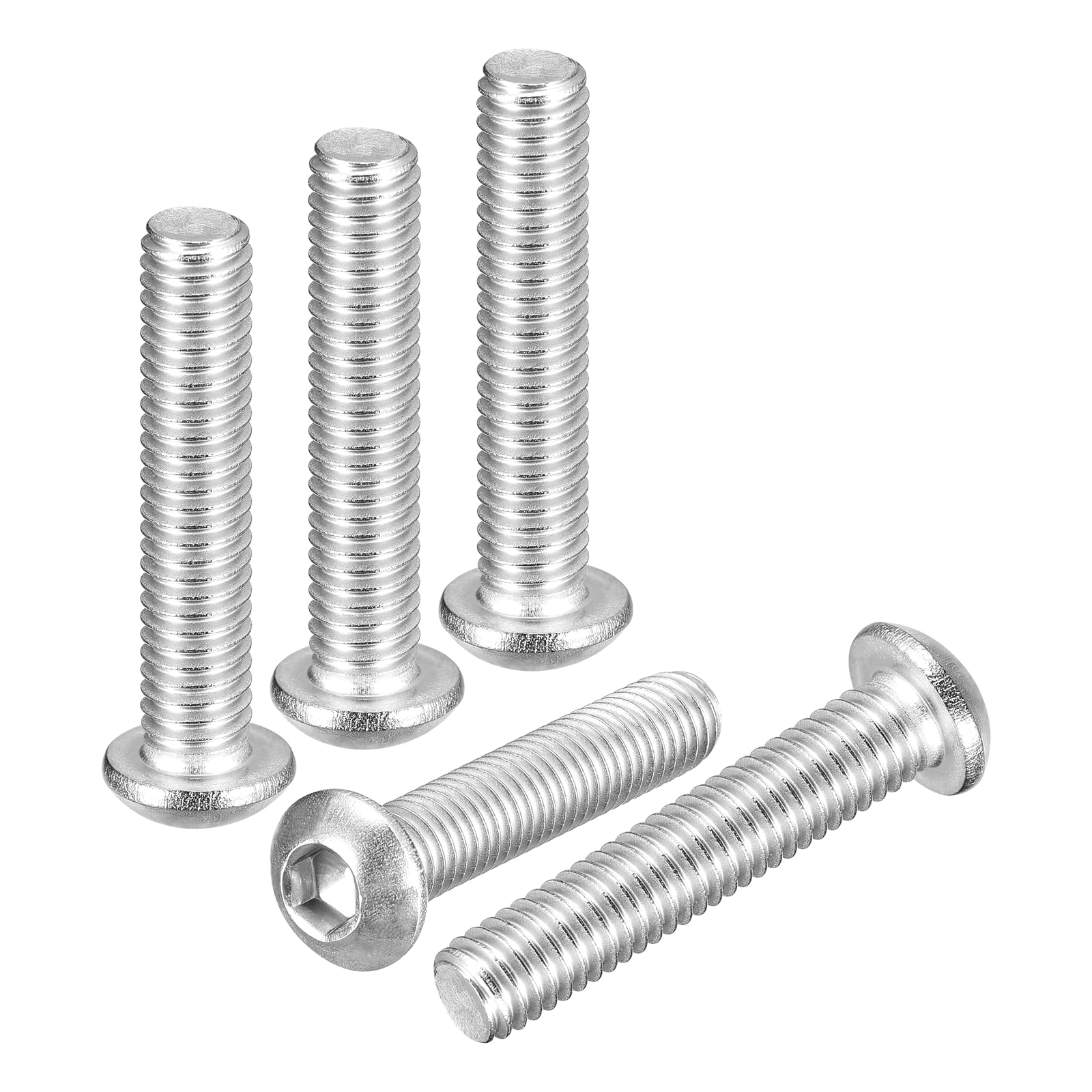 DTGN M6-1x30mm Button Head Socket Cap Screws - 30Pack - Good for Road Bicycle, Mountain Bike, Auto, Motorcycle - Carbon Steel Nickel Plated - Hex Drive Fasteners — image 1
